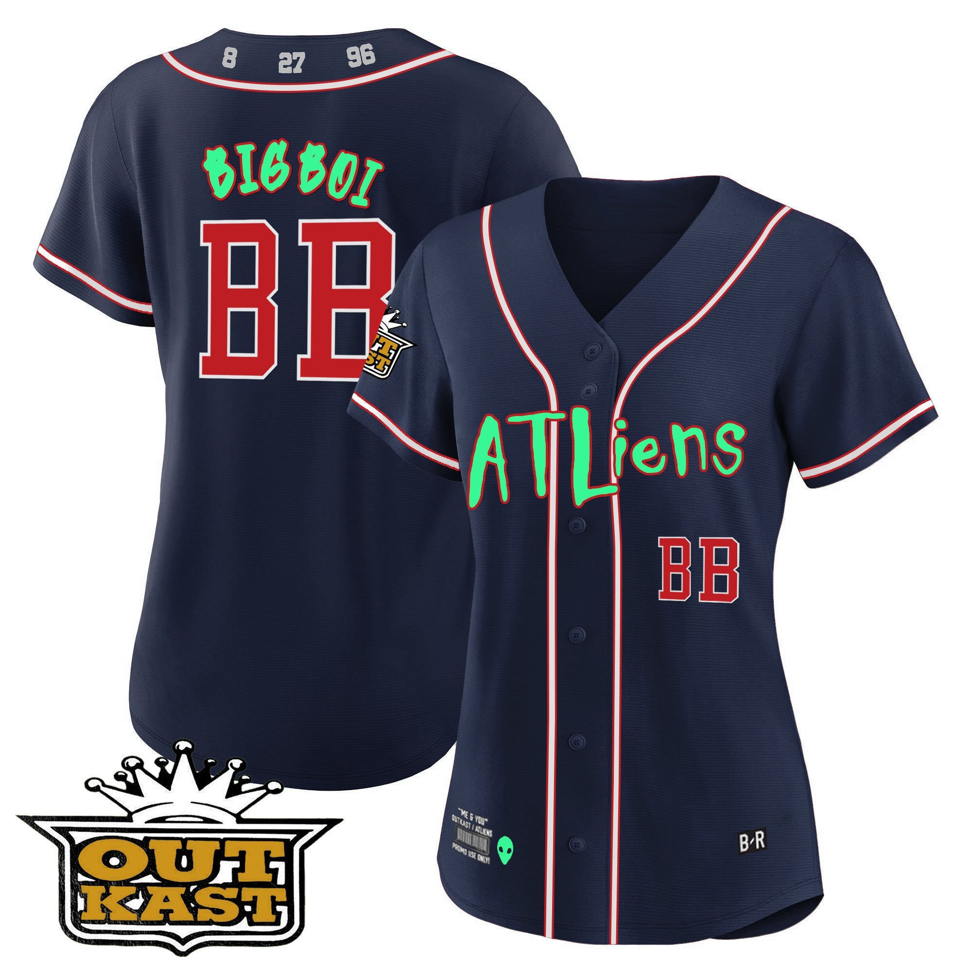Women’s Atlanta Atliens Baseball Jersey – Galaxy Version – Stitched