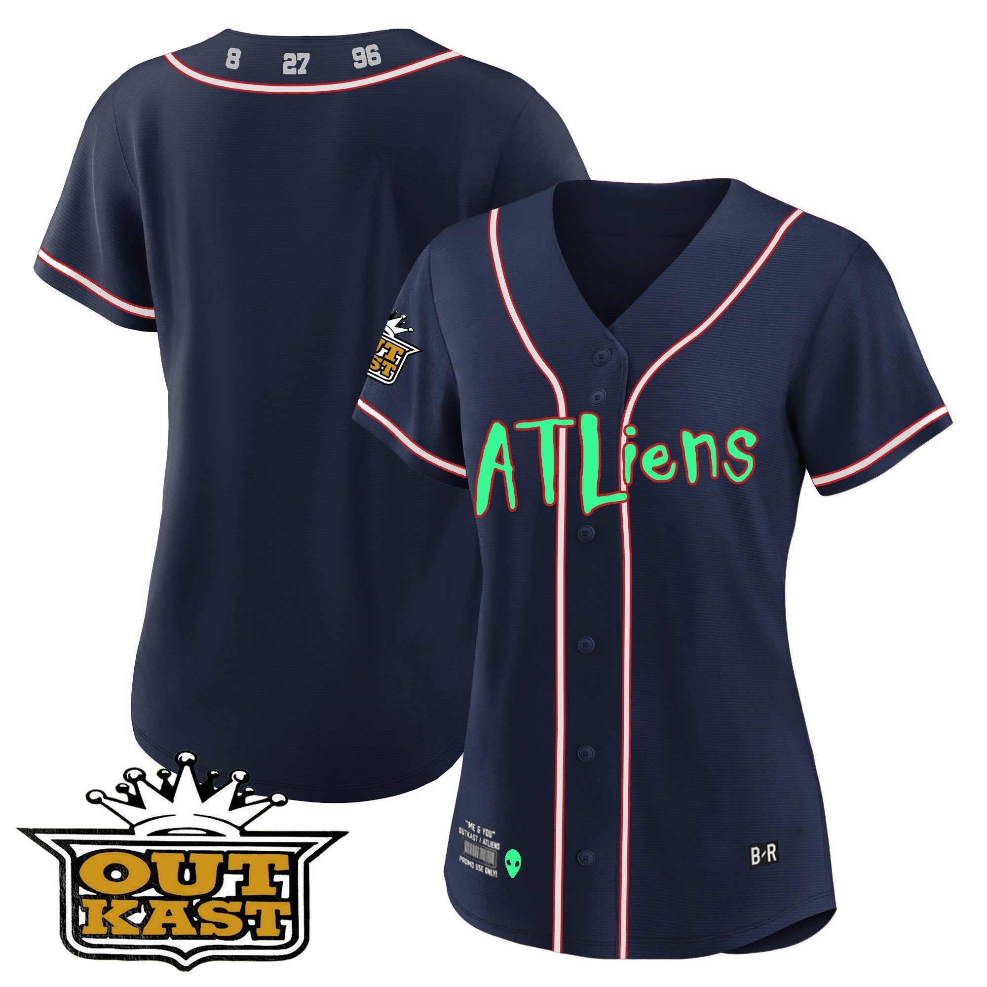 Women’s Atlanta Atliens Baseball Jersey – Galaxy Version – Stitched