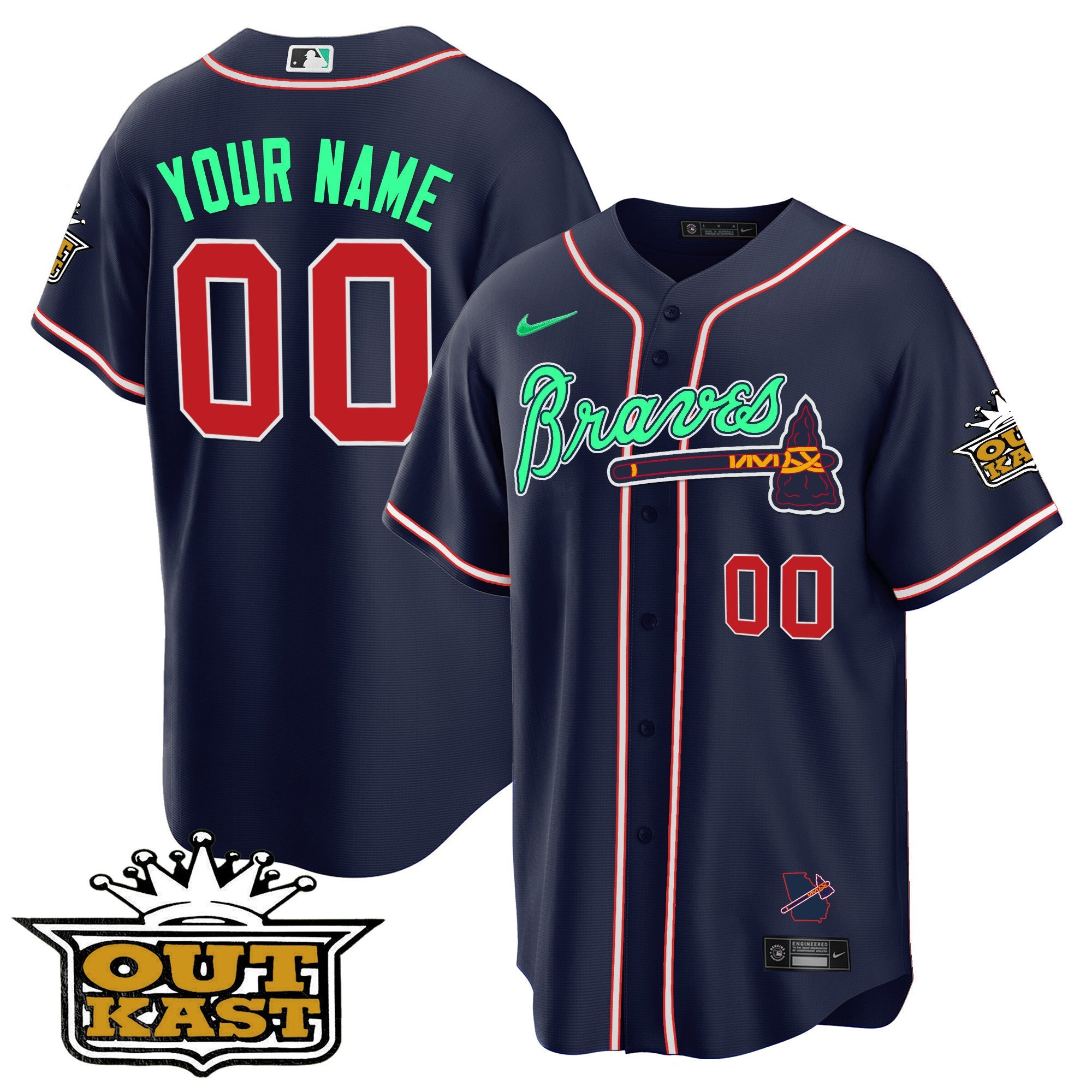 Atlanta Outkast Cool Base Custom Jersey – Galaxy Version – Stitched