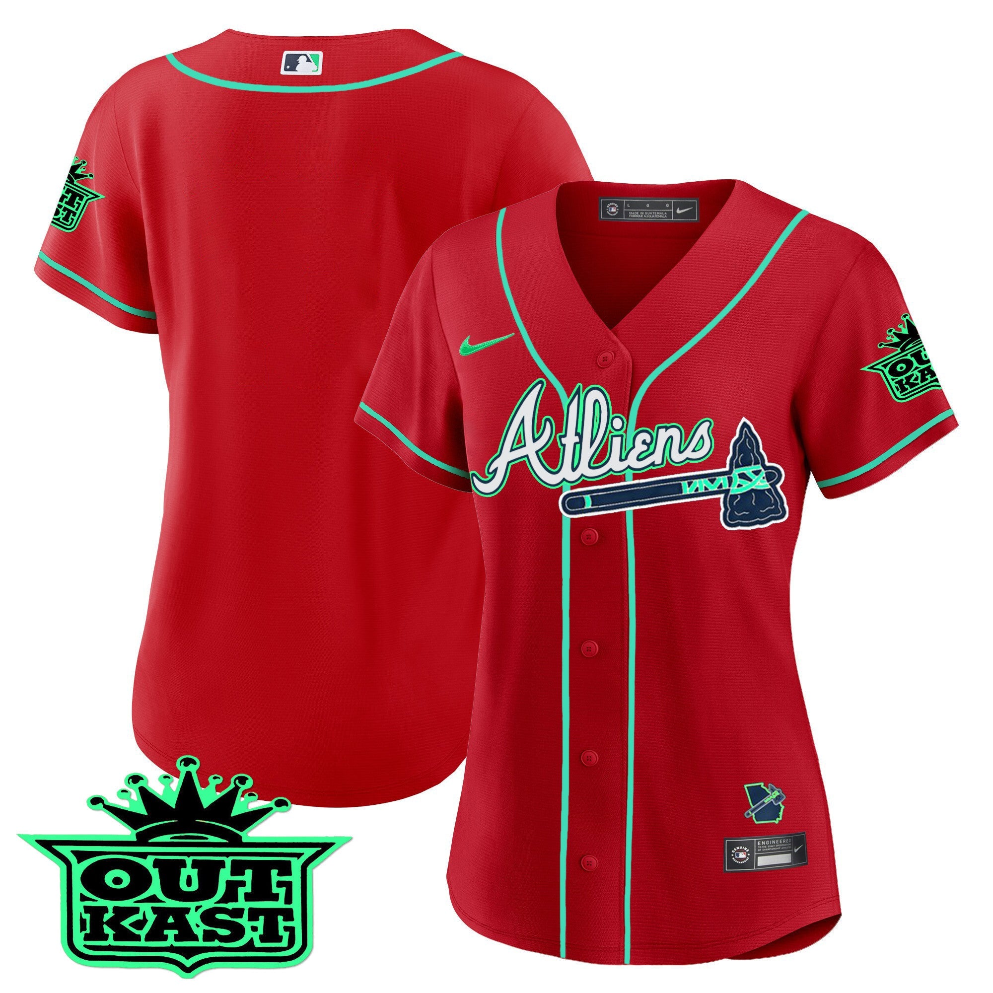 Women’s Atlanta Atliens Baseball Jersey – Galaxy Version – Stitched