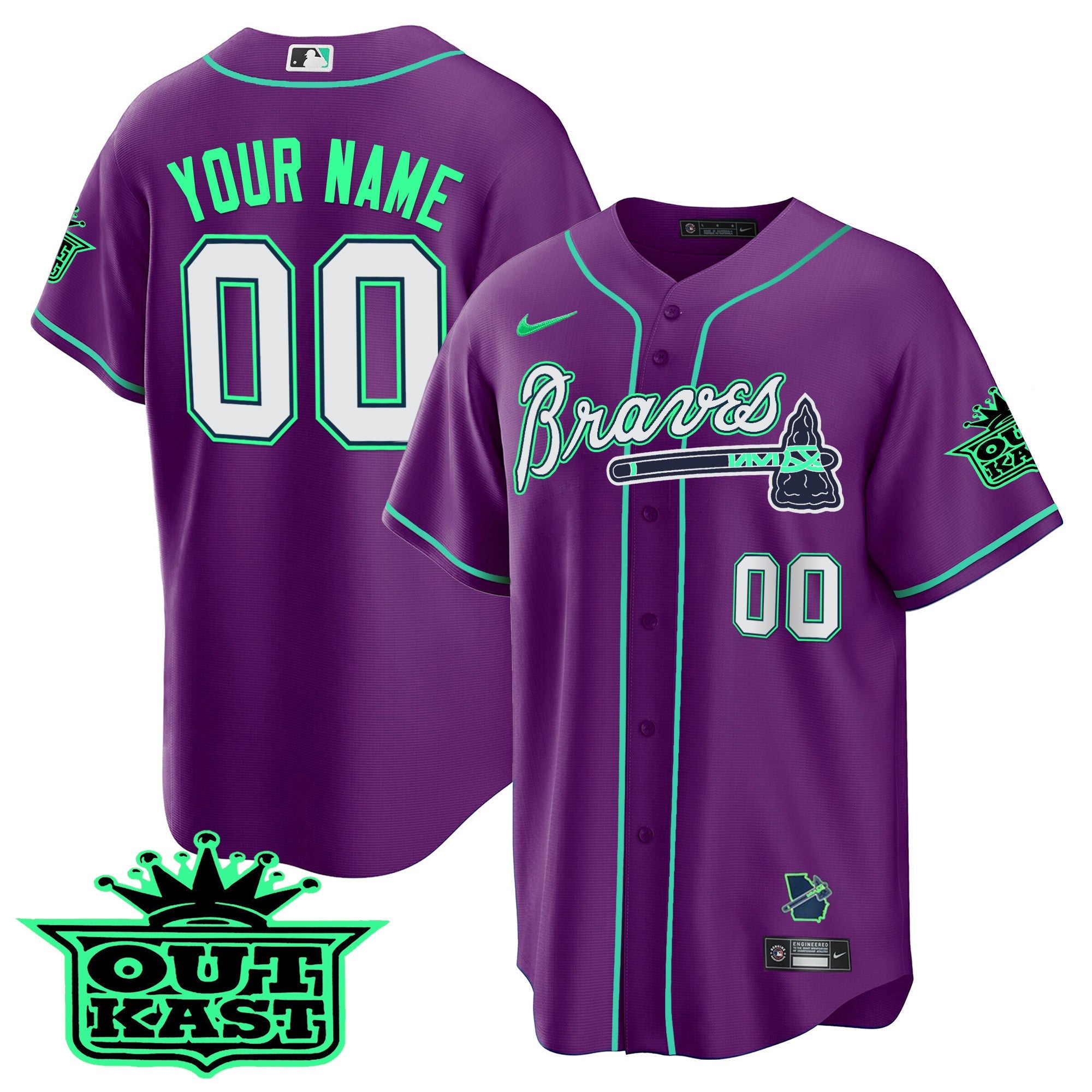 Atlanta Outkast Cool Base Custom Jersey – Galaxy Version – Stitched