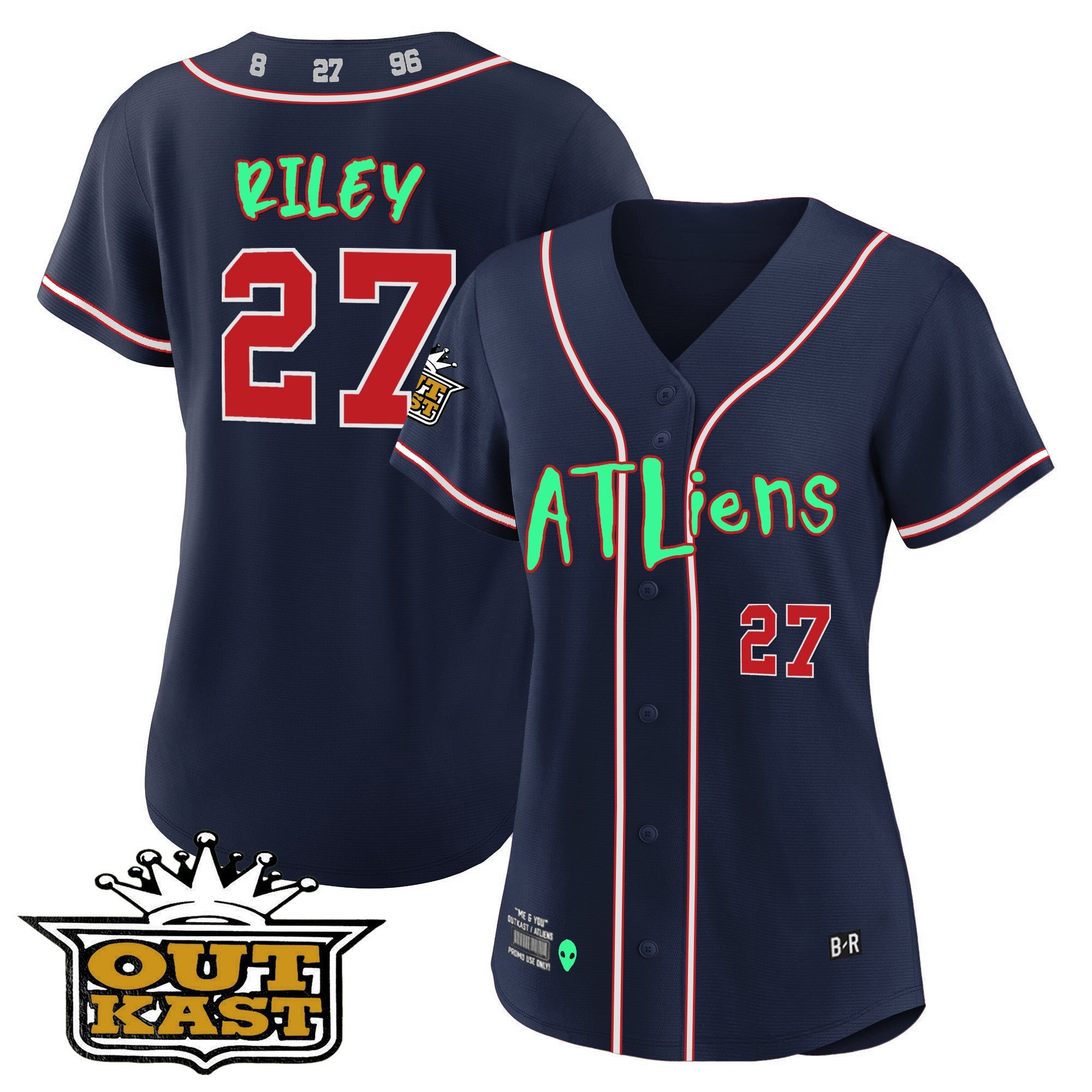 Women’s Atlanta Atliens Baseball Jersey – Galaxy Version – Stitched