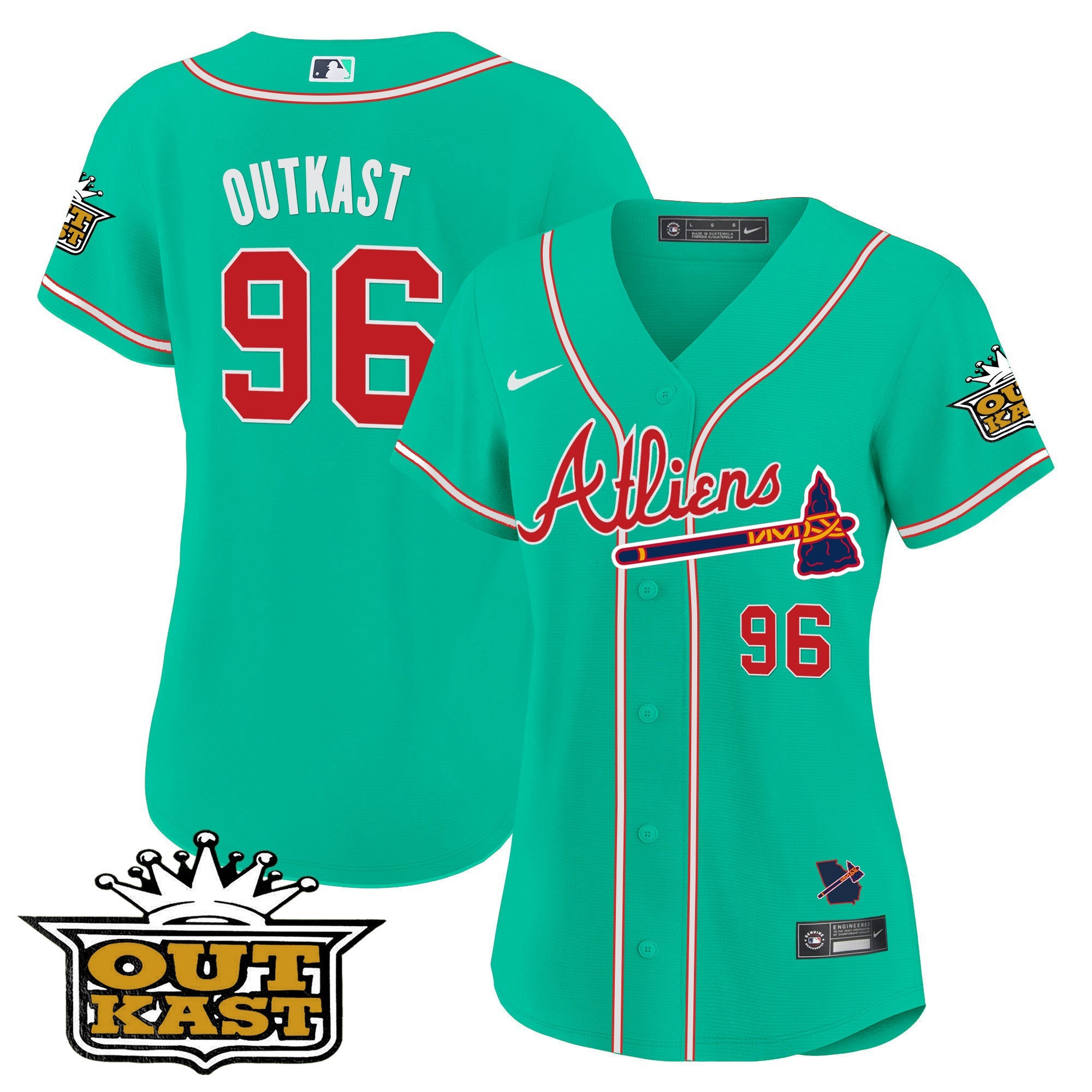Women’s Atlanta Atliens Baseball Jersey – Galaxy Version – Stitched
