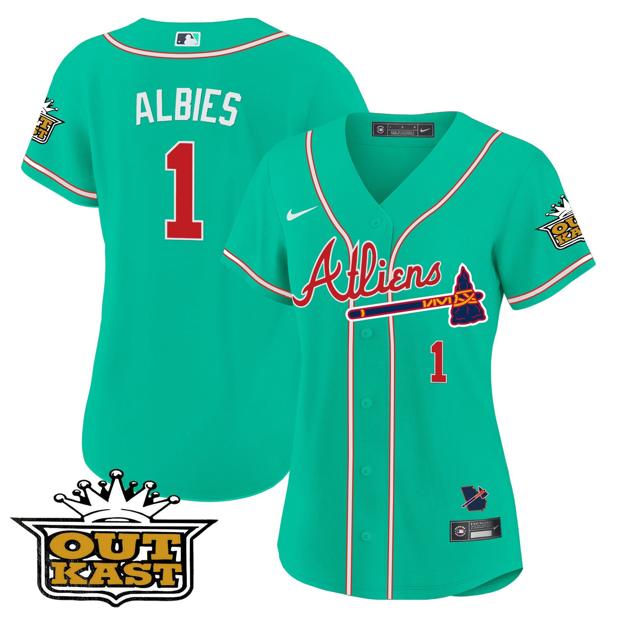 Women’s Atlanta Atliens Baseball Jersey – Galaxy Version – Stitched