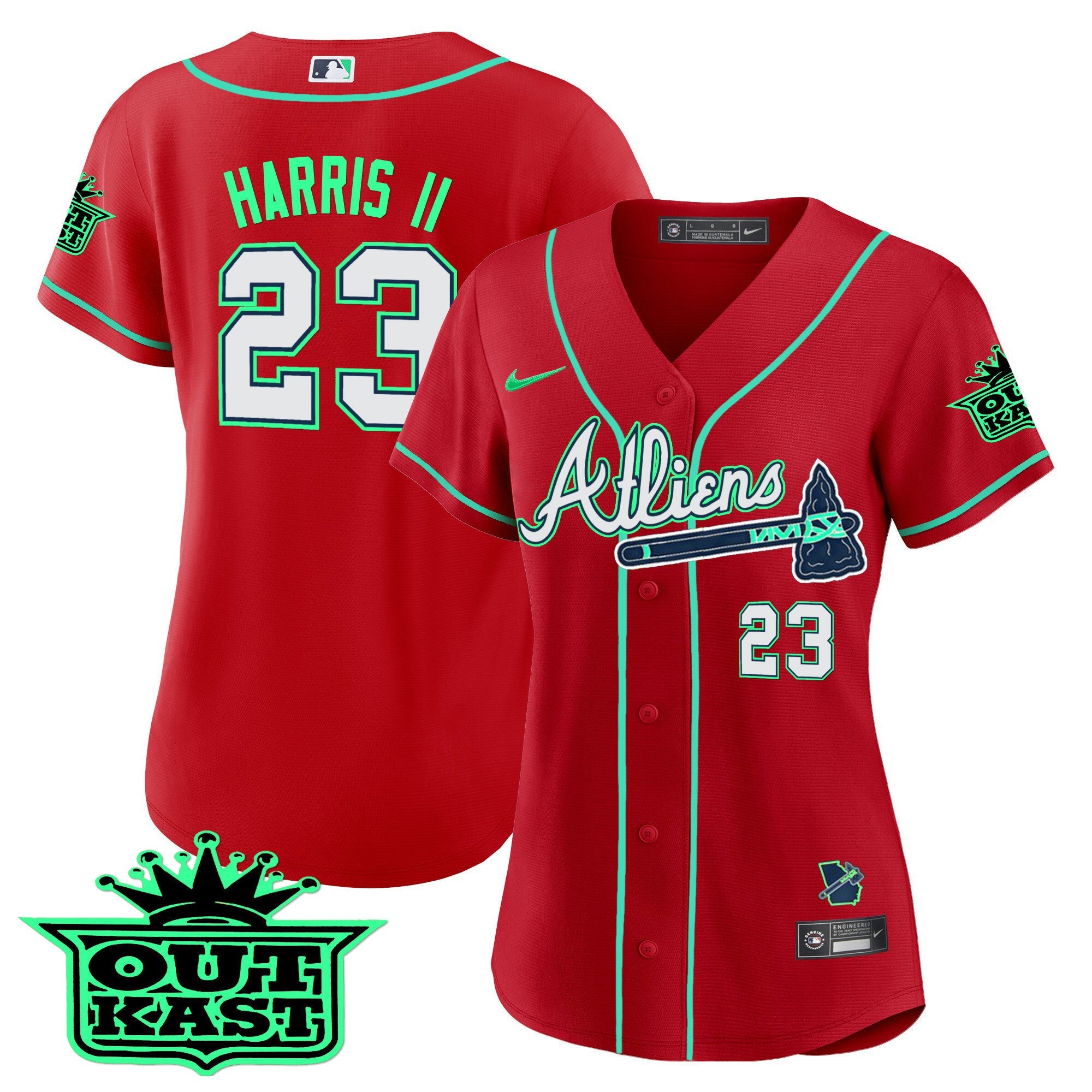 Women’s Atlanta Atliens Baseball Jersey – Galaxy Version – Stitched