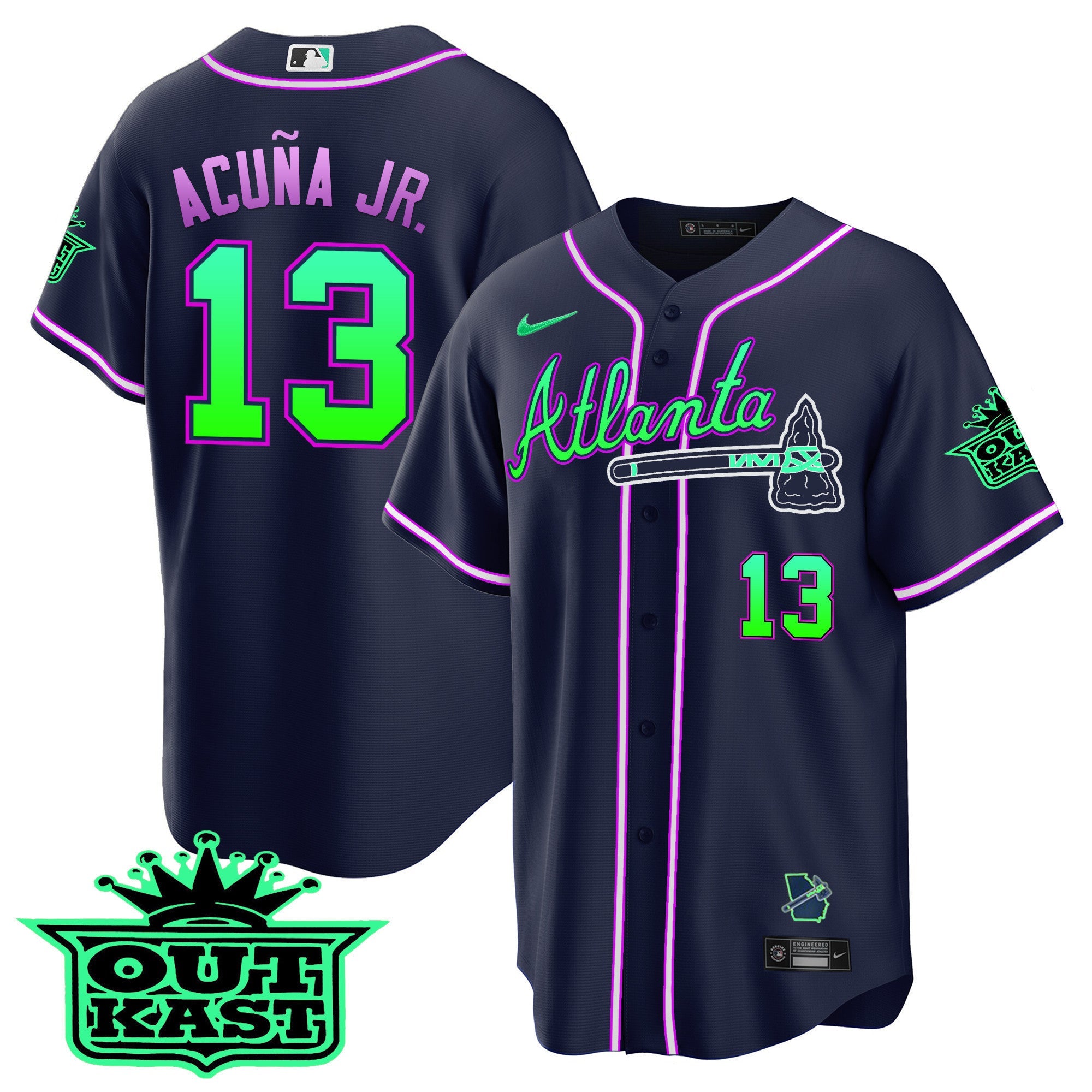 Men’s Atlanta Outkast Cool Base Jersey V3 – Galaxy Version – Stitched