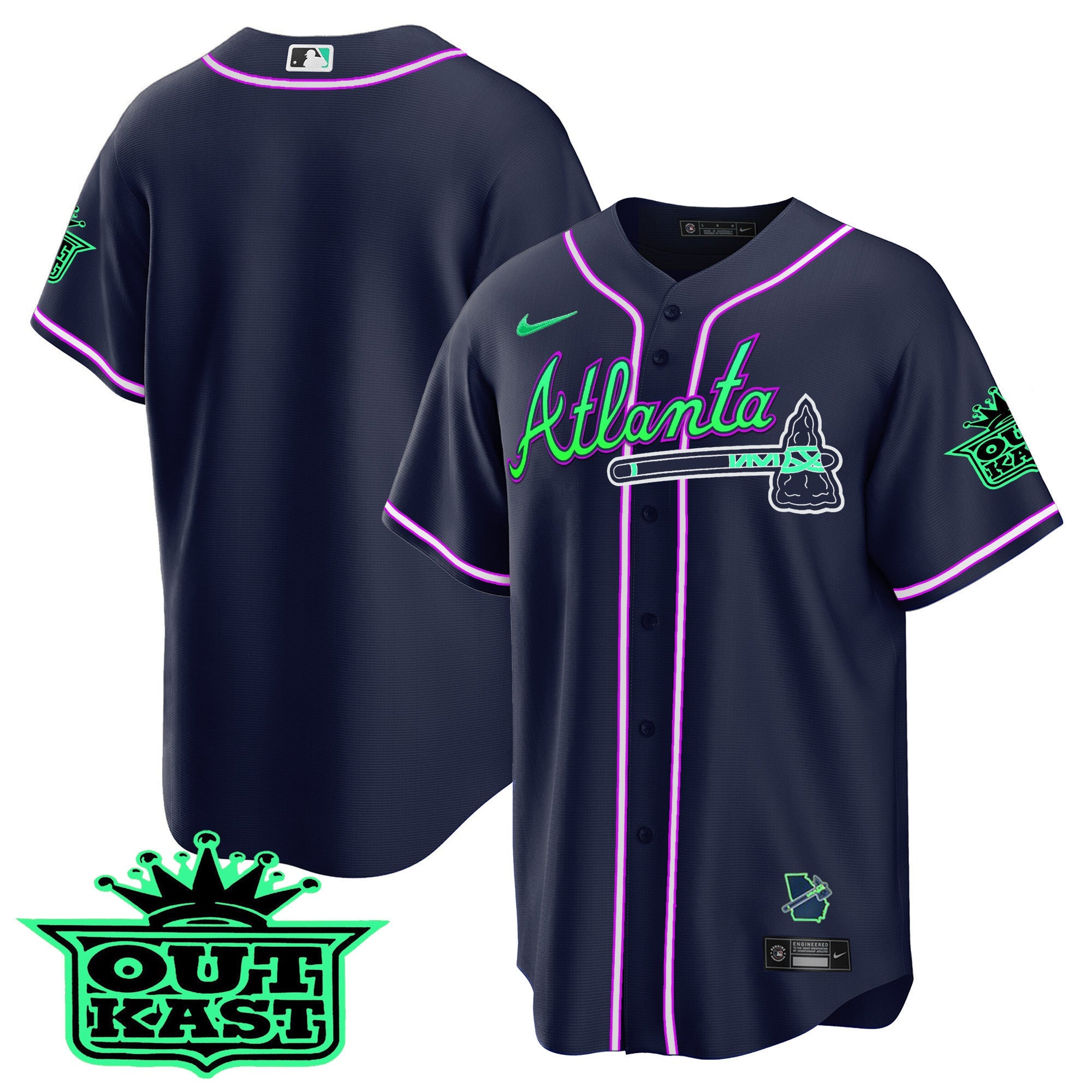 Men’s Atlanta Outkast Cool Base Jersey V3 – Galaxy Version – Stitched