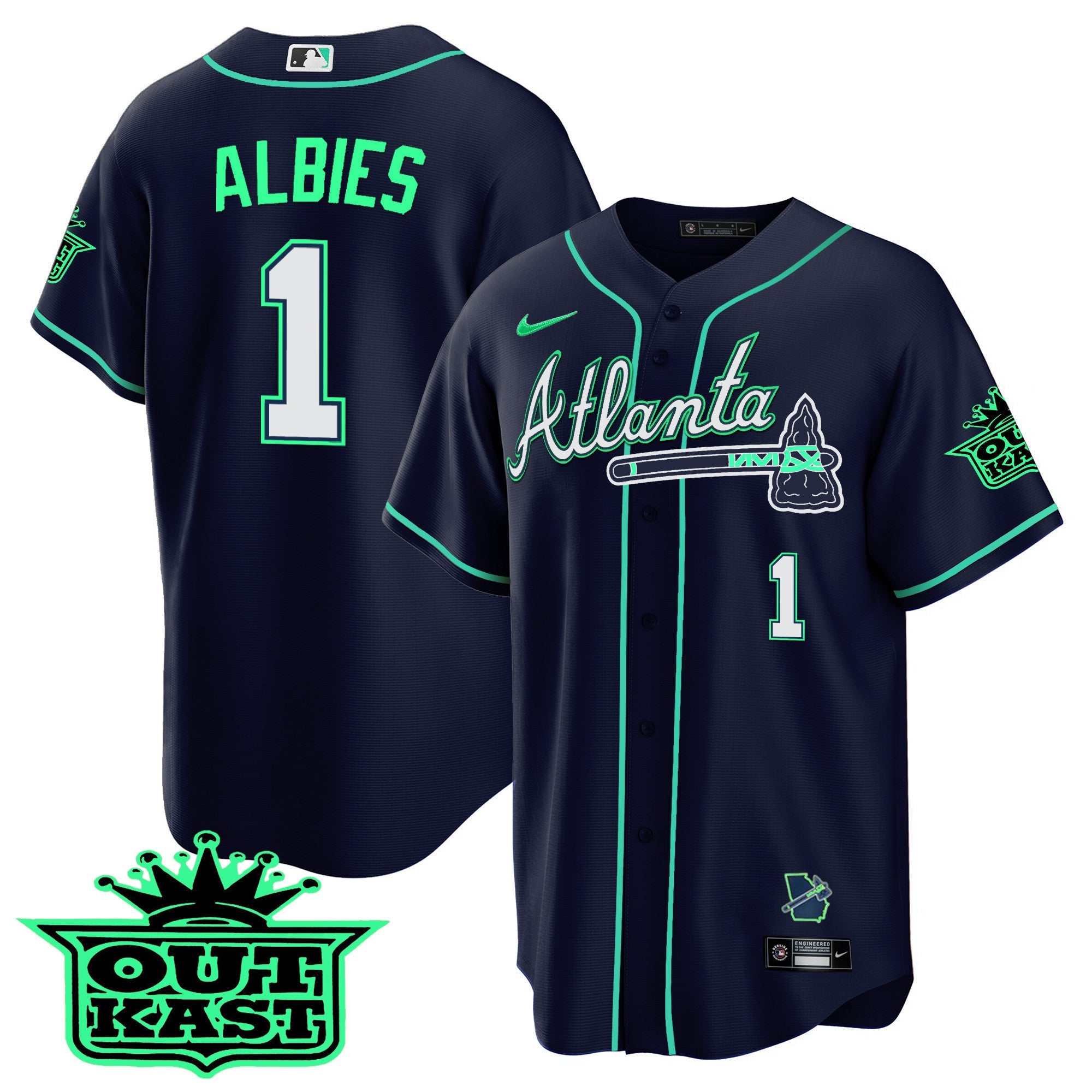 Men’s Atlanta Outkast Cool Base Jersey V3 – Galaxy Version – Stitched