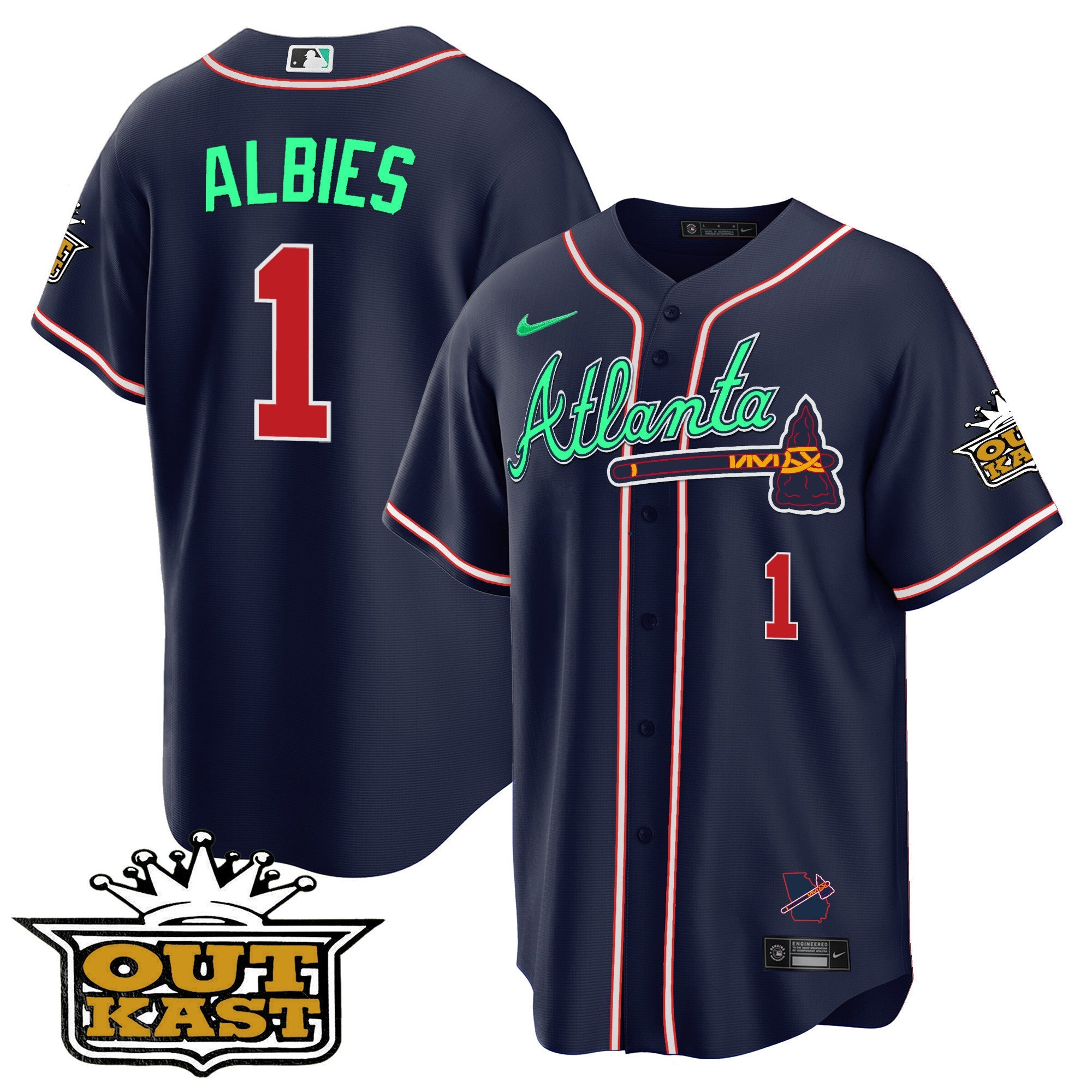 Men’s Atlanta Outkast Cool Base Jersey V3 – Galaxy Version – Stitched