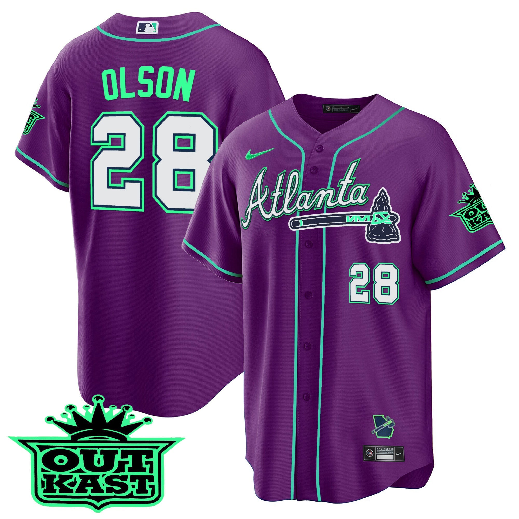 Men’s Atlanta Outkast Cool Base Jersey V3 – Galaxy Version – Stitched