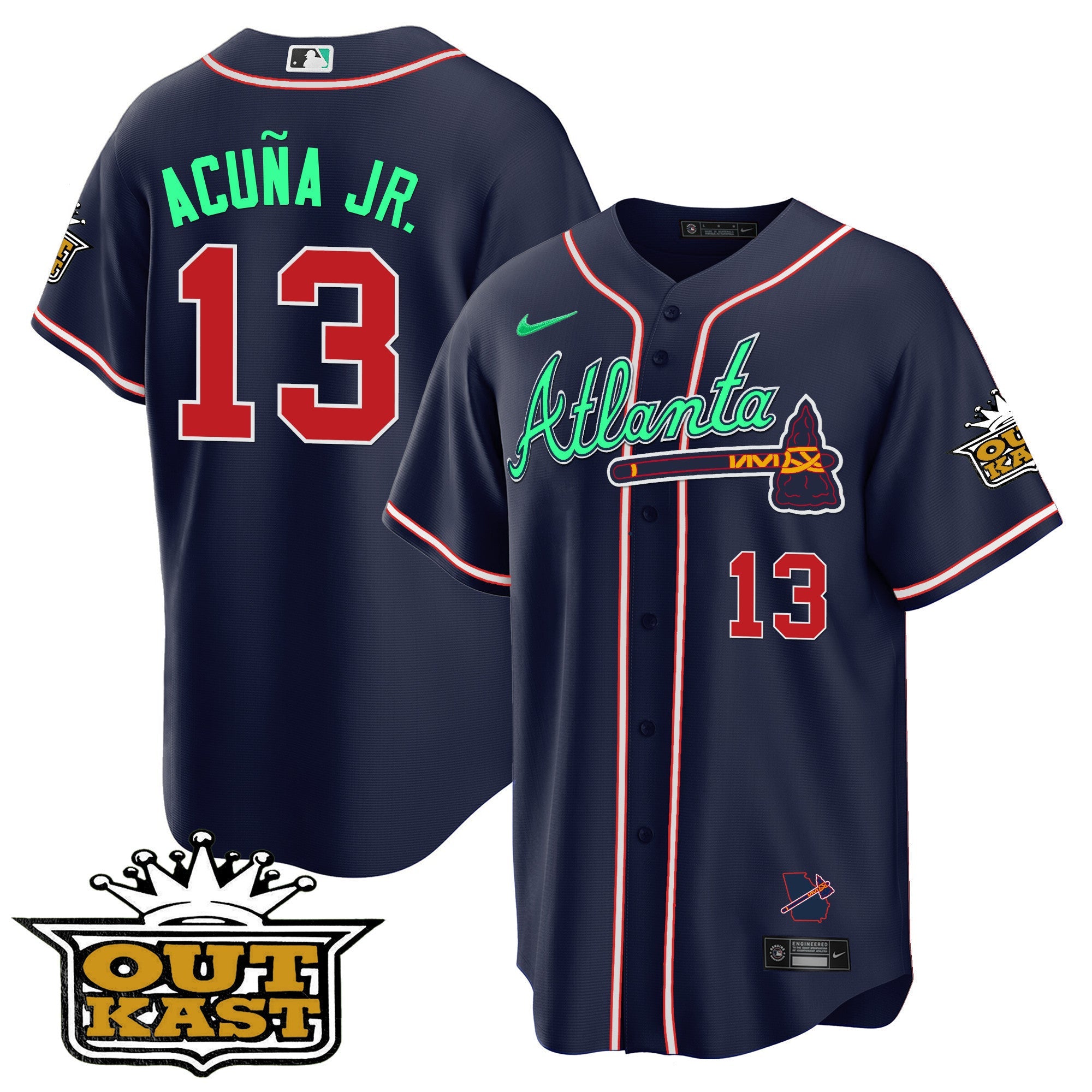 Men’s Atlanta Outkast Cool Base Jersey V3 – Galaxy Version – Stitched