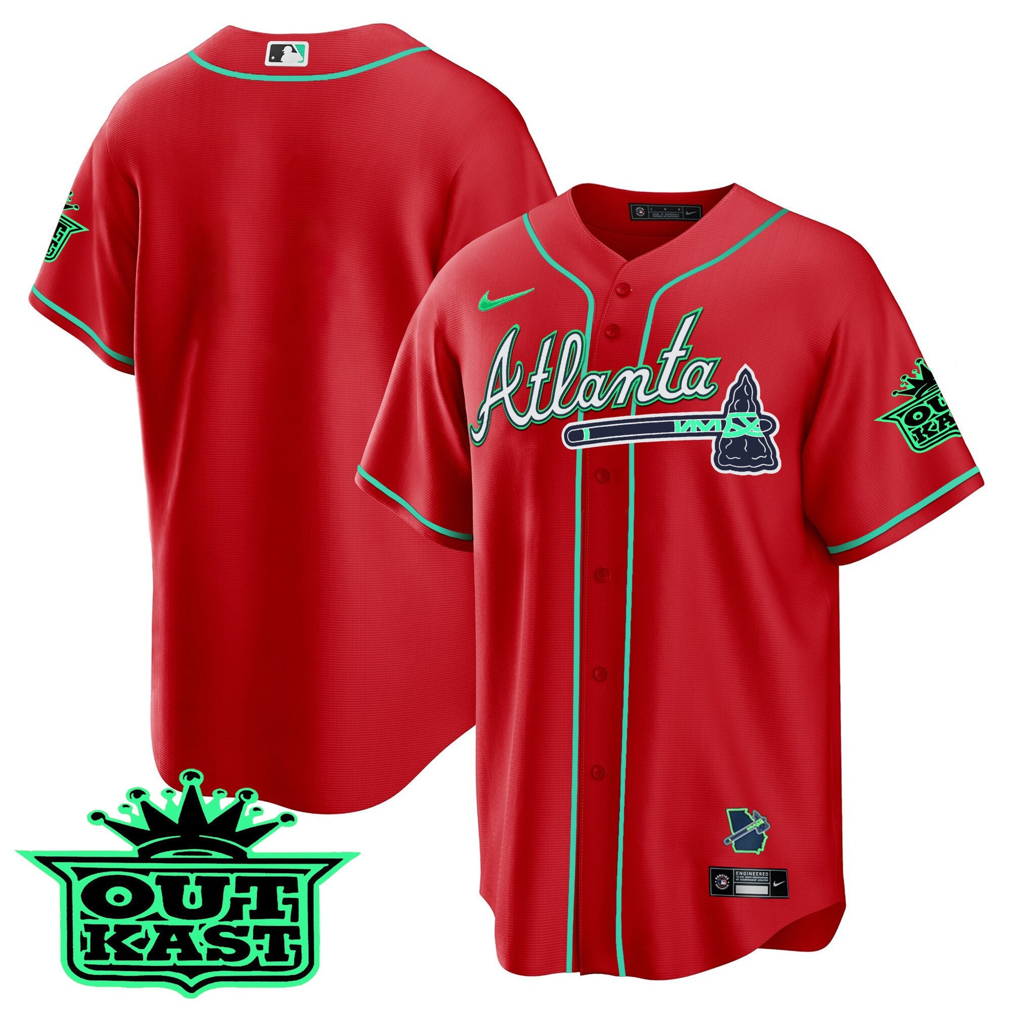 Men’s Atlanta Outkast Cool Base Jersey V3 – Galaxy Version – Stitched
