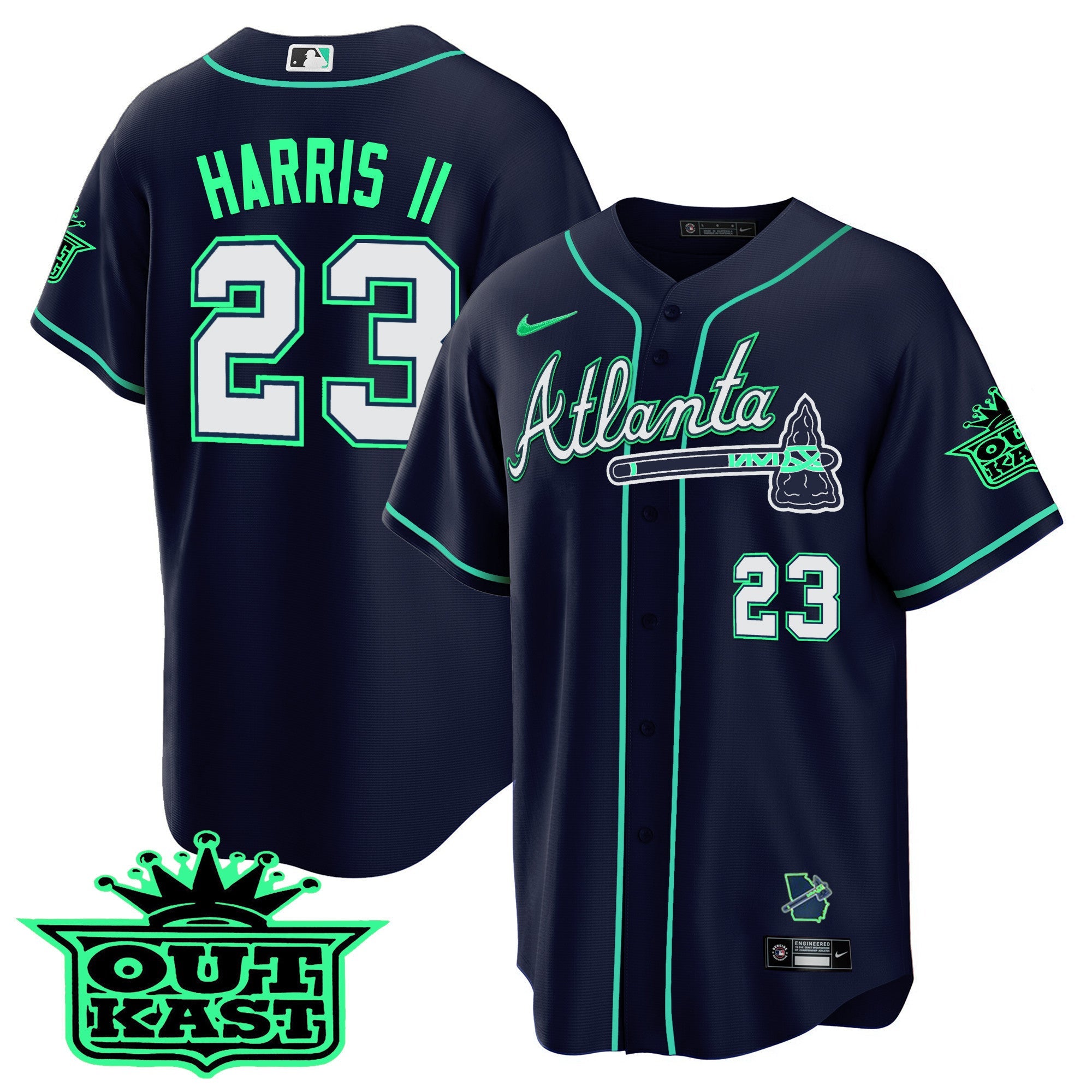 Men’s Atlanta Outkast Cool Base Jersey V3 – Galaxy Version – Stitched