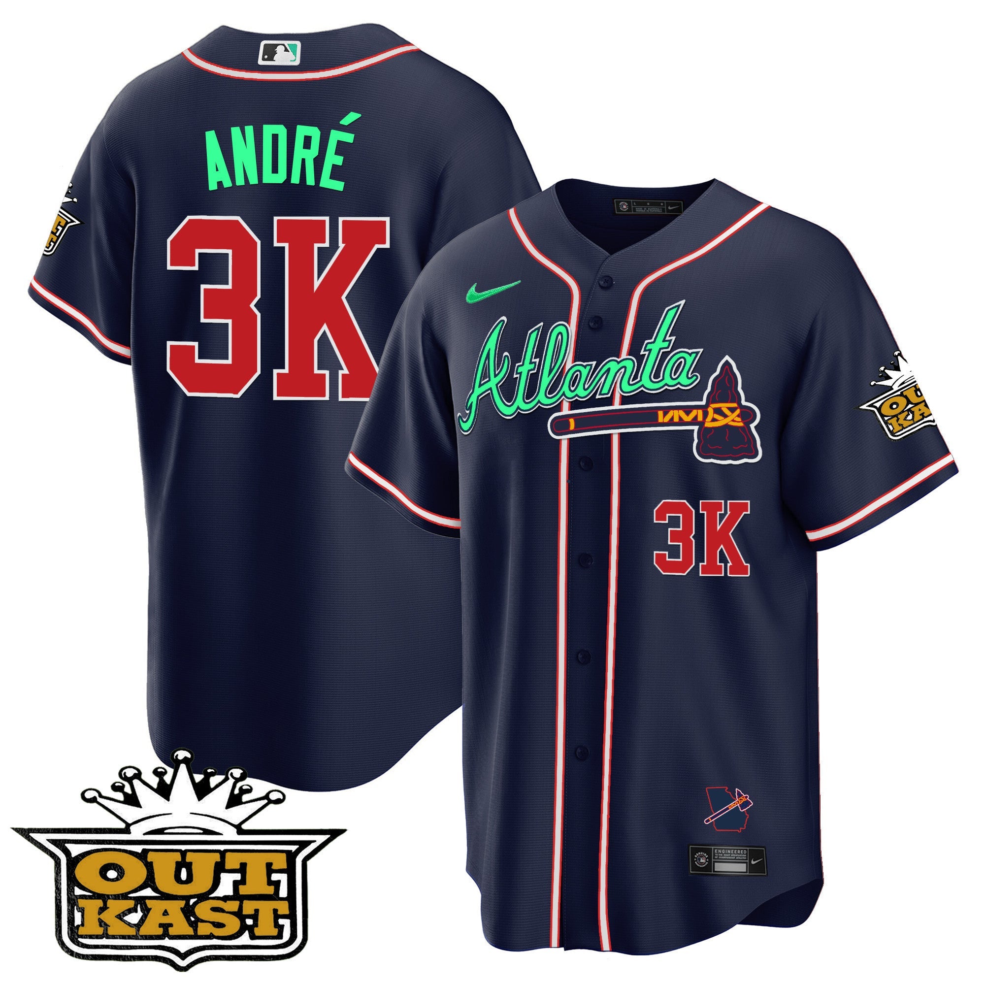 Men’s Atlanta Outkast Cool Base Jersey V3 – Galaxy Version – Stitched