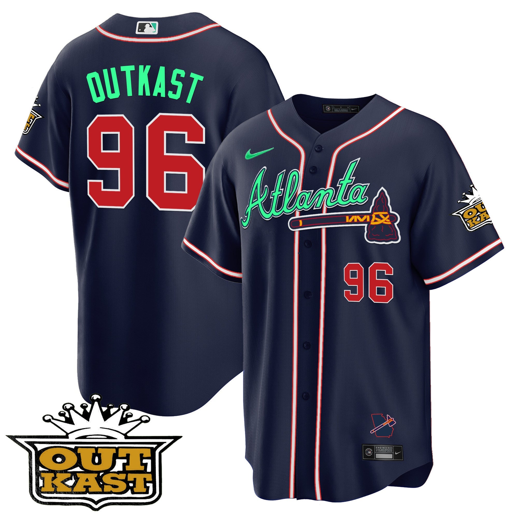 Men’s Atlanta Outkast Cool Base Jersey V3 – Galaxy Version – Stitched