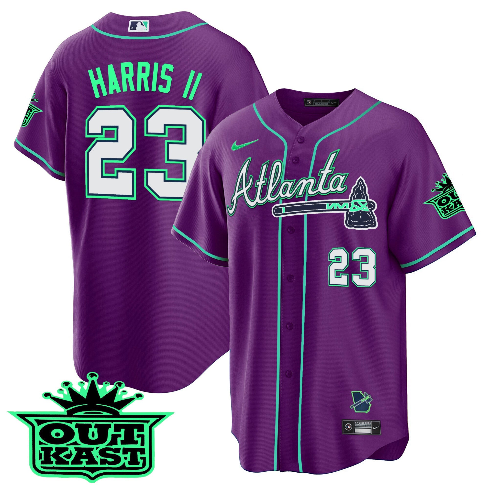 Men’s Atlanta Outkast Cool Base Jersey V3 – Galaxy Version – Stitched