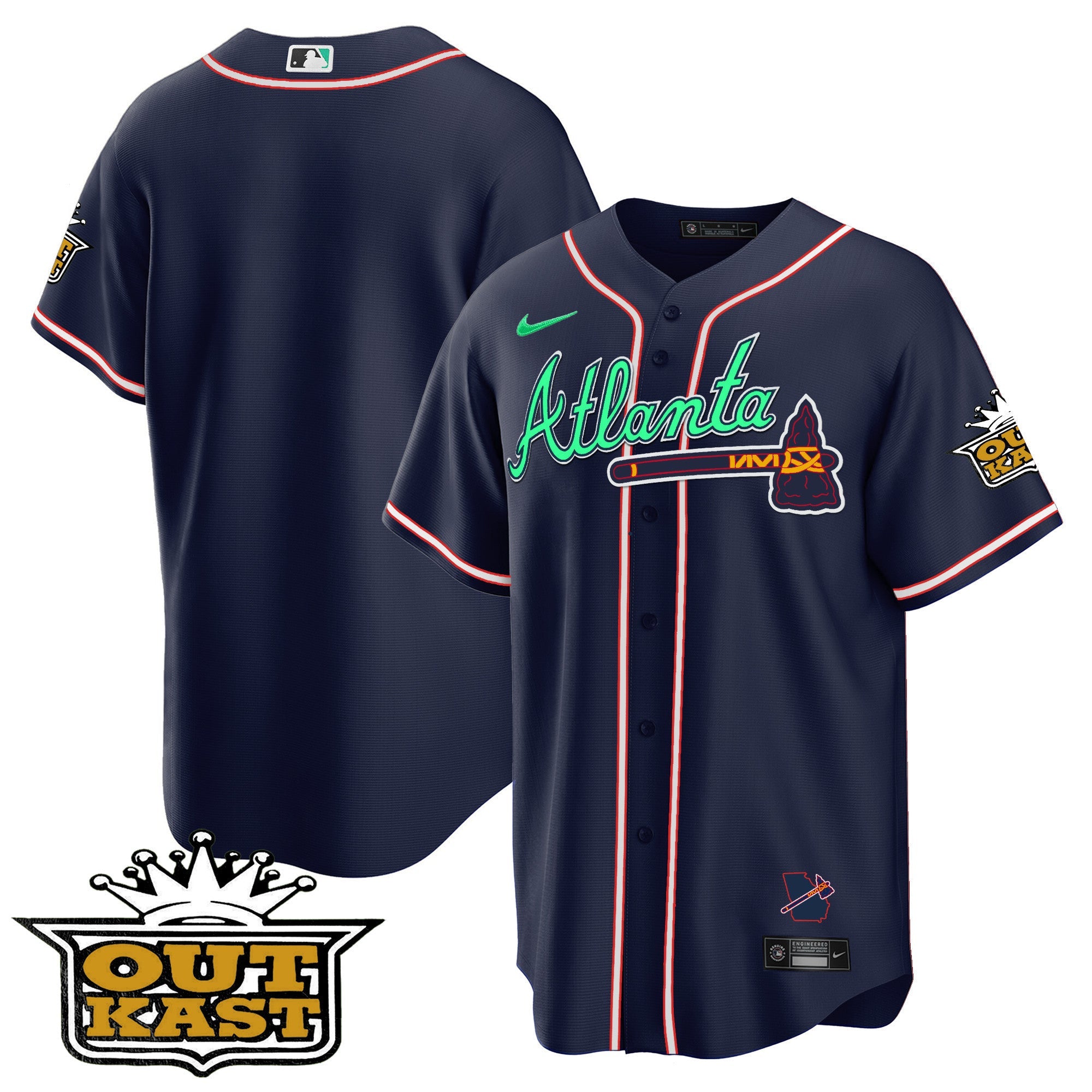 Men’s Atlanta Outkast Cool Base Jersey V3 – Galaxy Version – Stitched