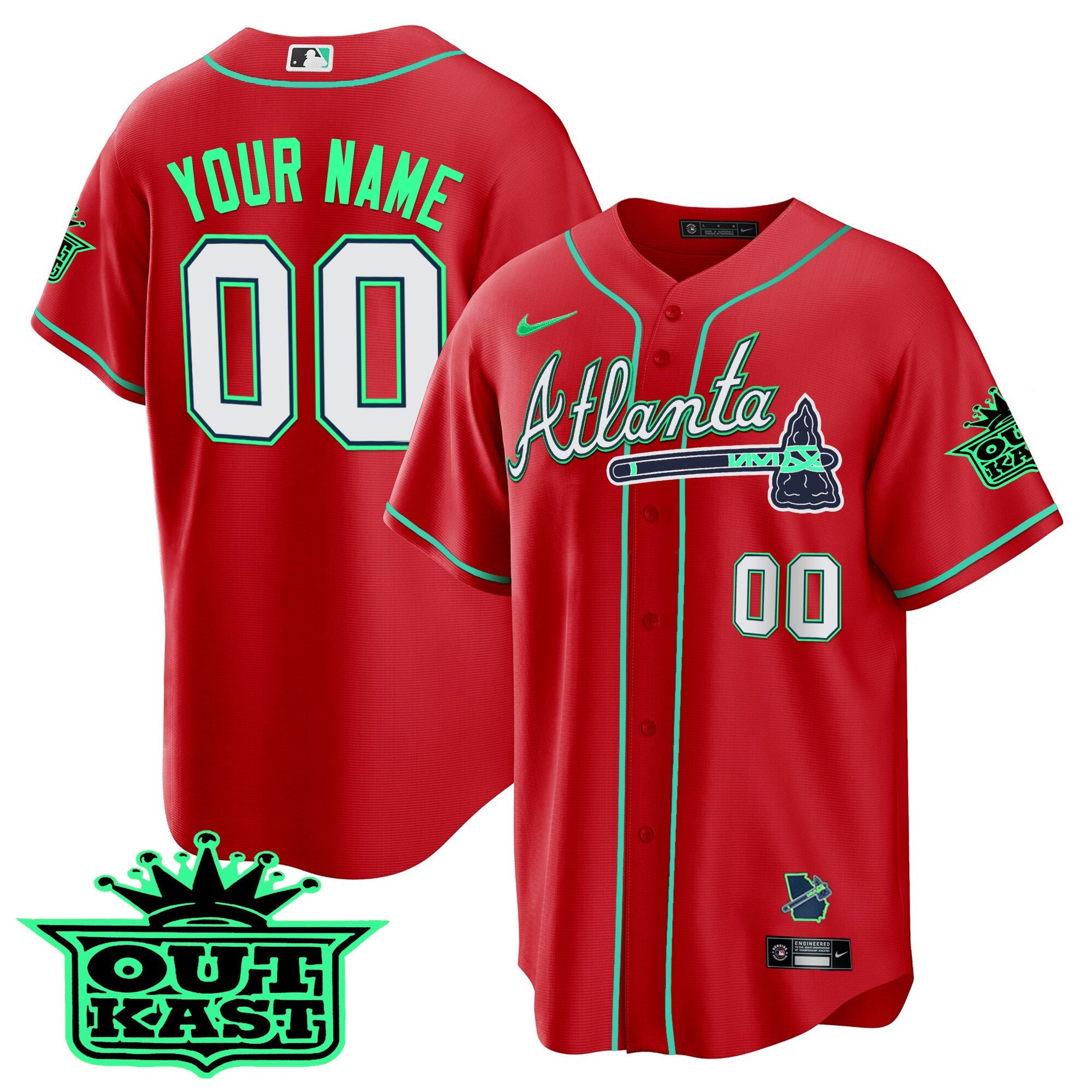 Atlanta Outkast Cool Base Custom Jersey V3 – Galaxy Version – Stitched