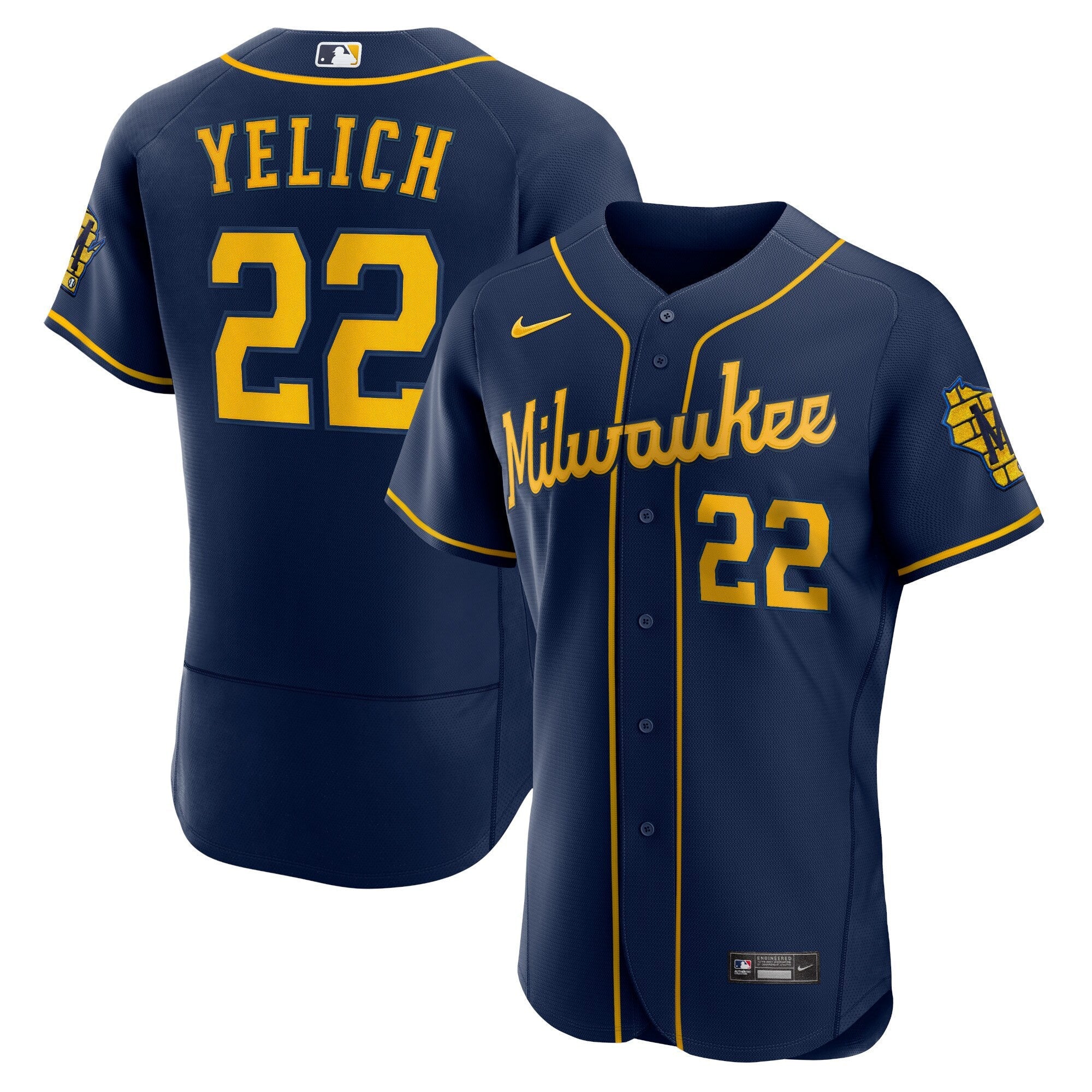 Christian Yelich Milwaukee Navy Jersey