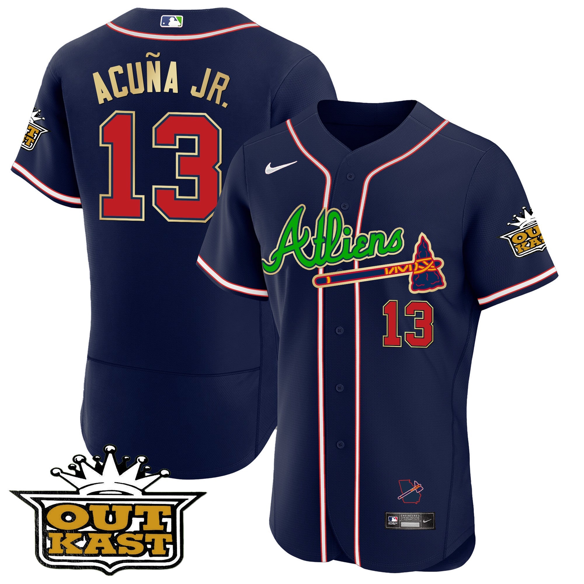 Men’s Atlanta Atliens Flex Base Gold Trim Jersey