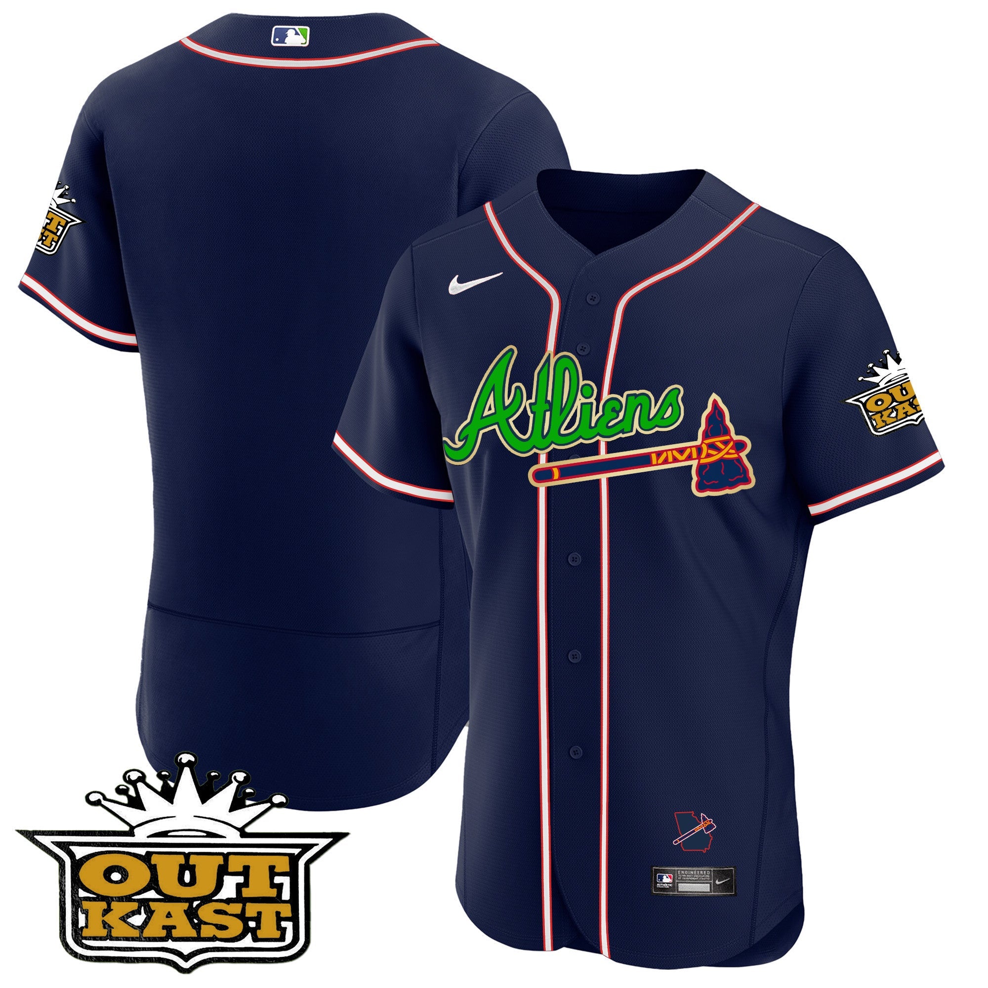 Men’s Atlanta Atliens Flex Base Gold Trim Jersey