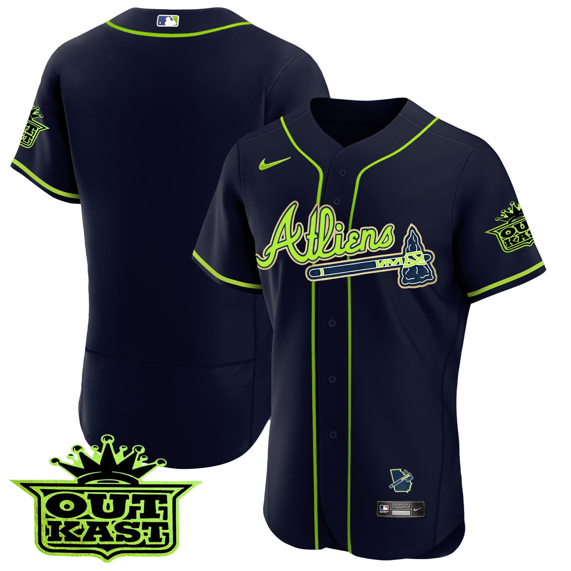 Men’s Atlanta Atliens Flex Base Gold Trim Jersey