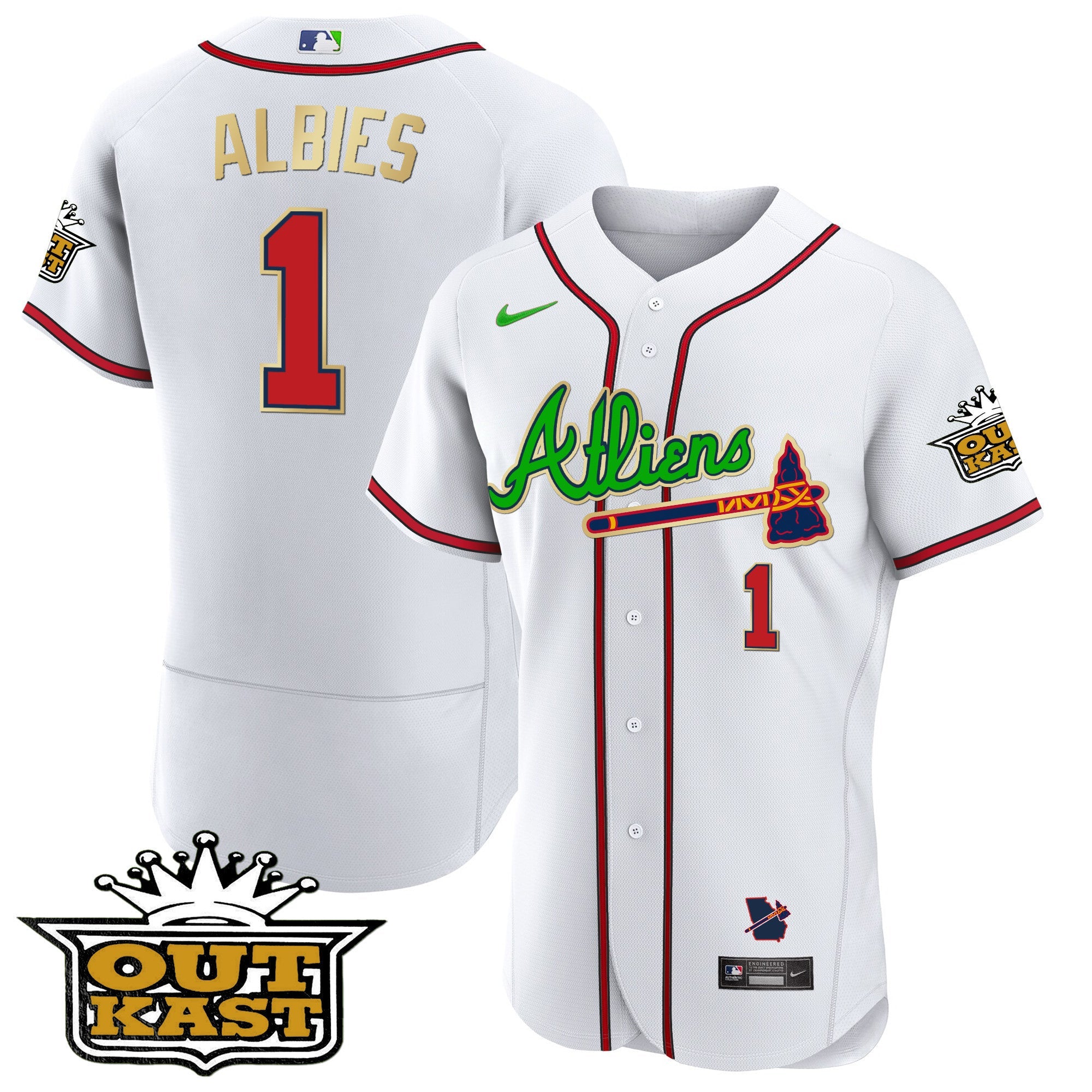 Men’s Atlanta Atliens Flex Base Gold Trim Jersey