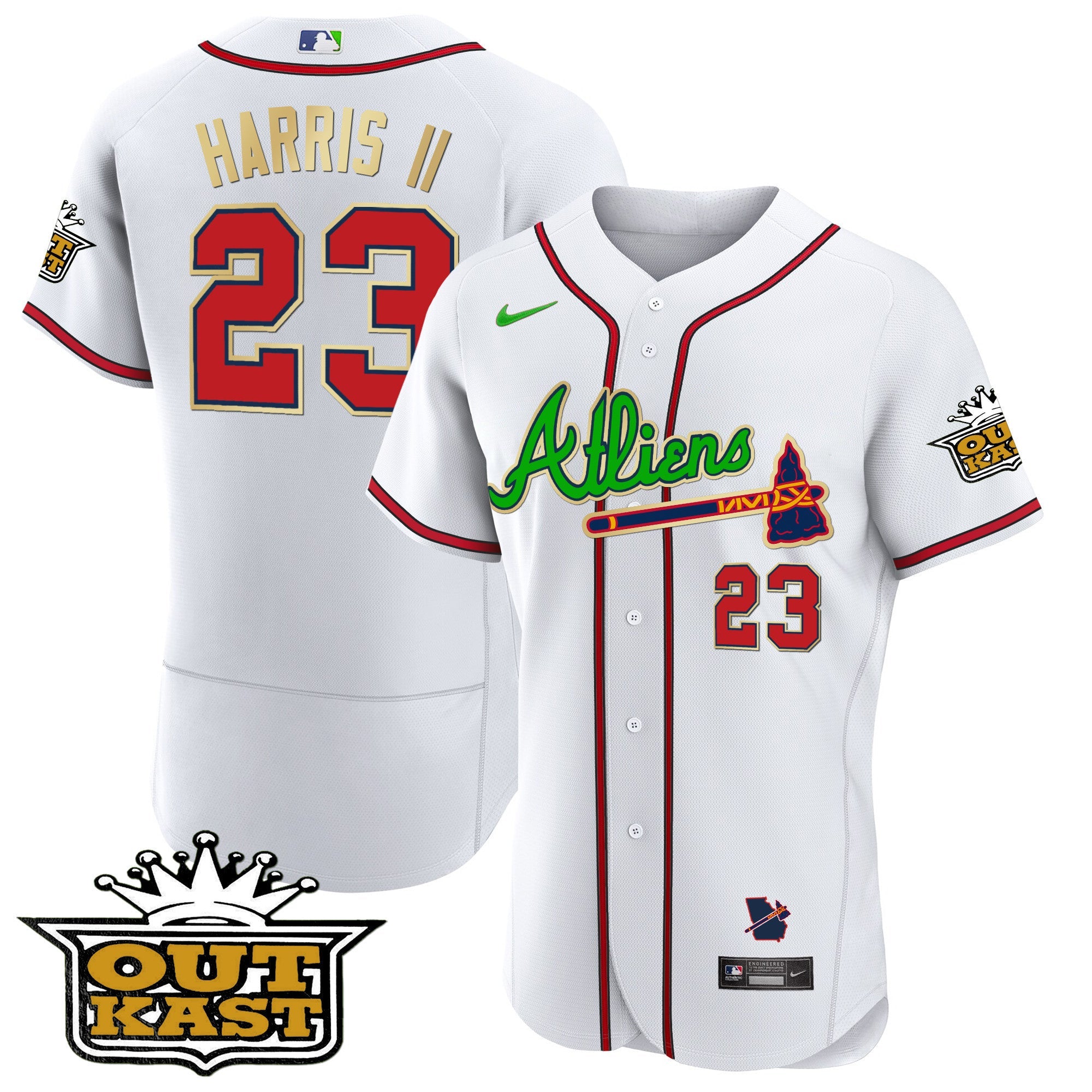Men’s Atlanta Atliens Flex Base Gold Trim Jersey