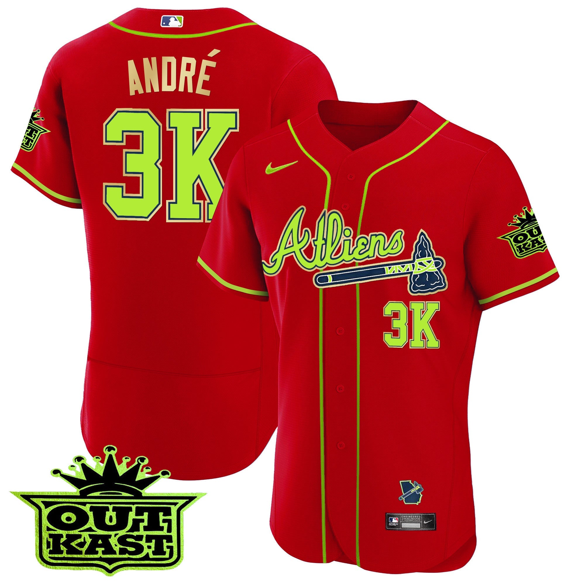 Men’s Atlanta Atliens Flex Base Gold Trim Jersey