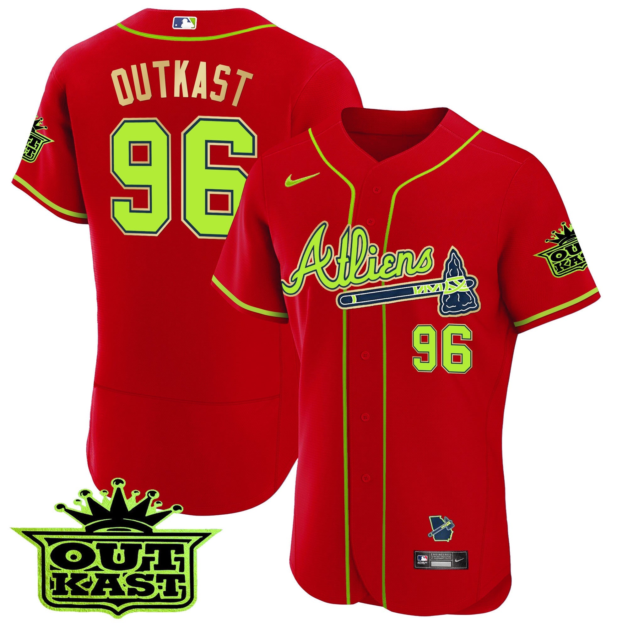 Men’s Atlanta Atliens Flex Base Gold Trim Jersey