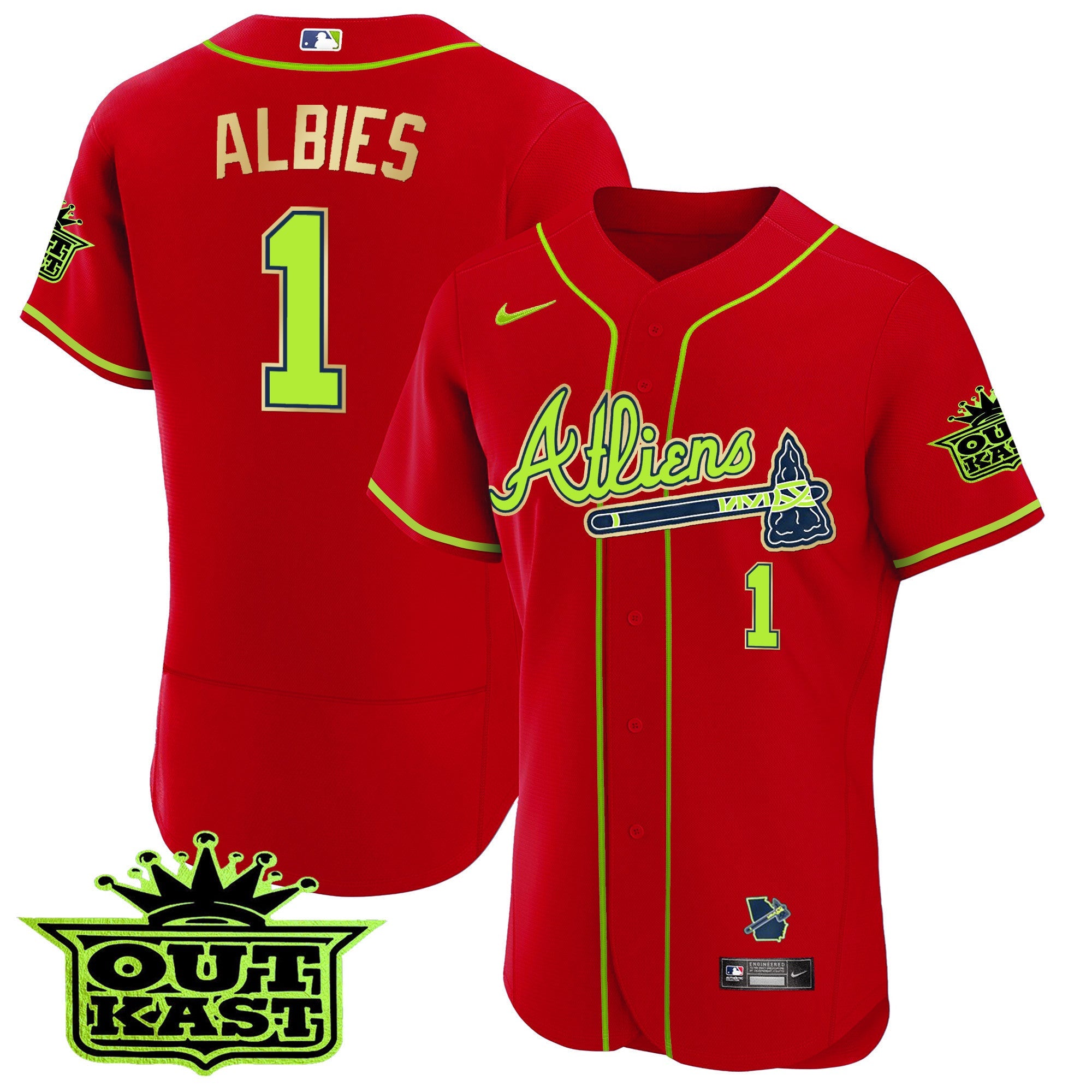 Men’s Atlanta Atliens Flex Base Gold Trim Jersey