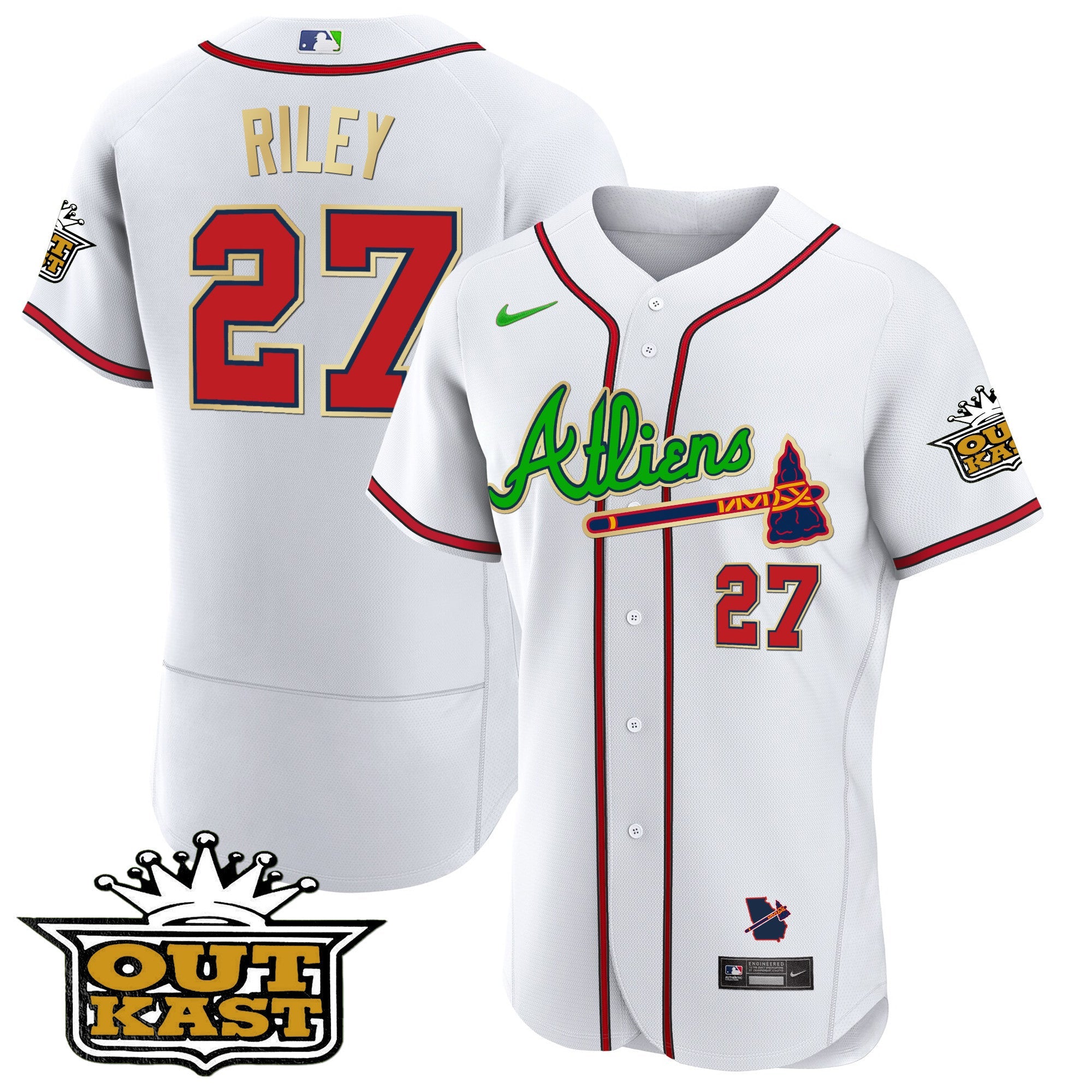 Men’s Atlanta Atliens Flex Base Gold Trim Jersey