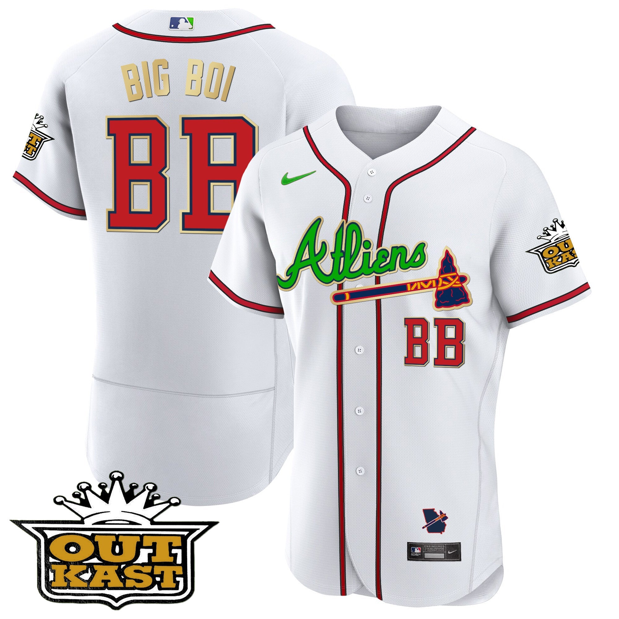 Men’s Atlanta Atliens Flex Base Gold Trim Jersey