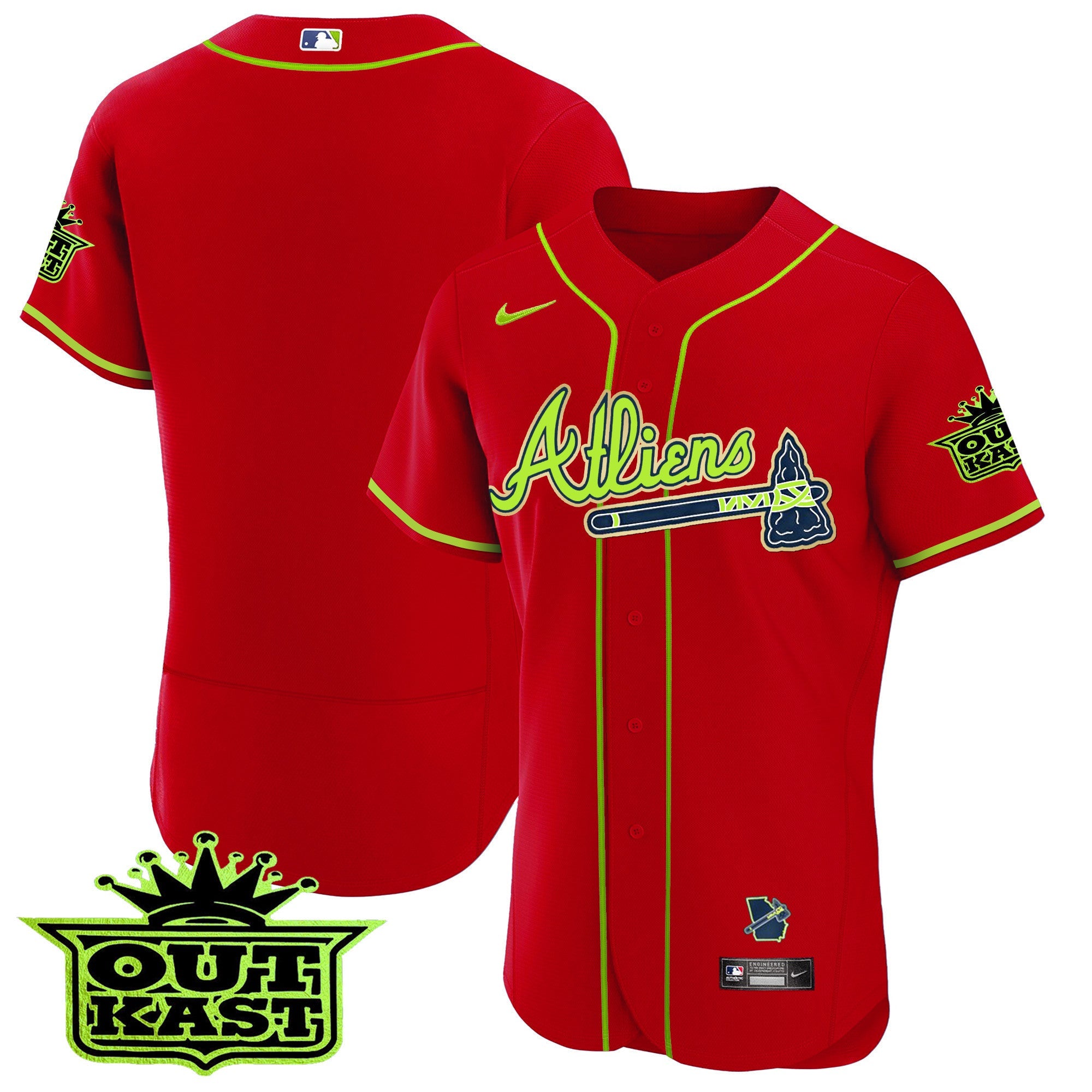 Men’s Atlanta Atliens Flex Base Gold Trim Jersey