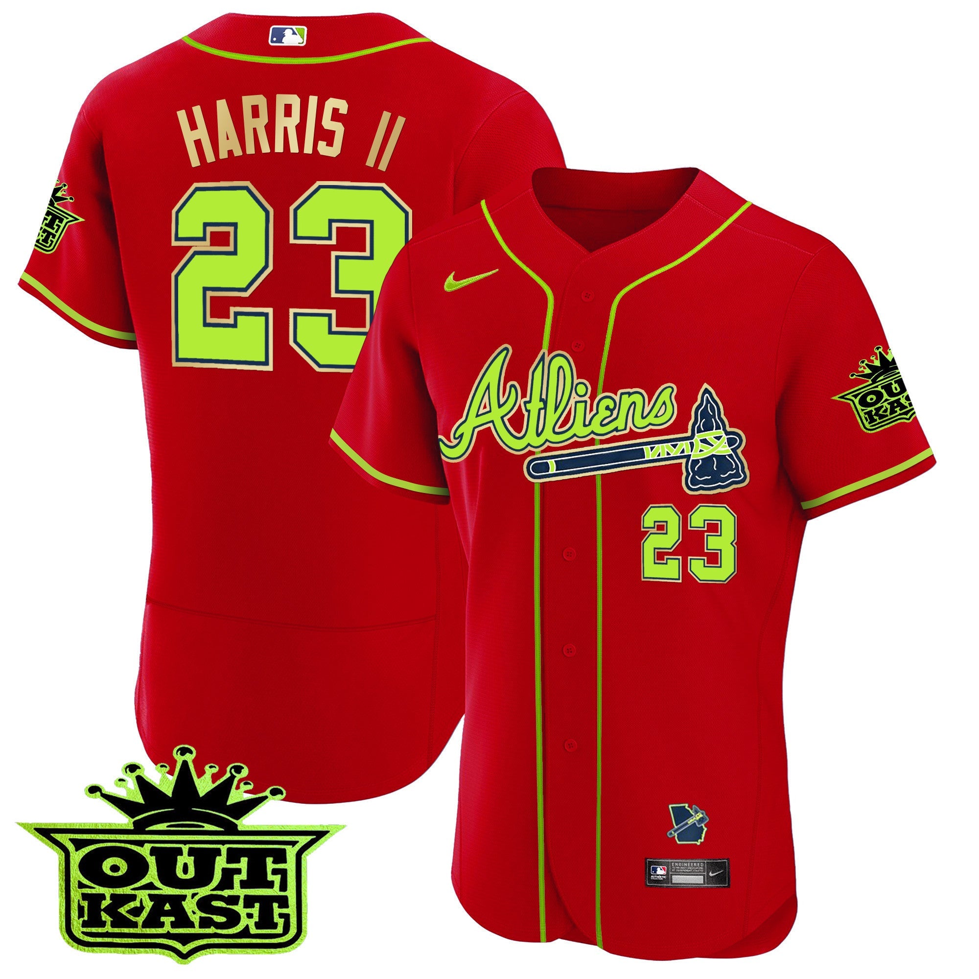 Men’s Atlanta Atliens Flex Base Gold Trim Jersey