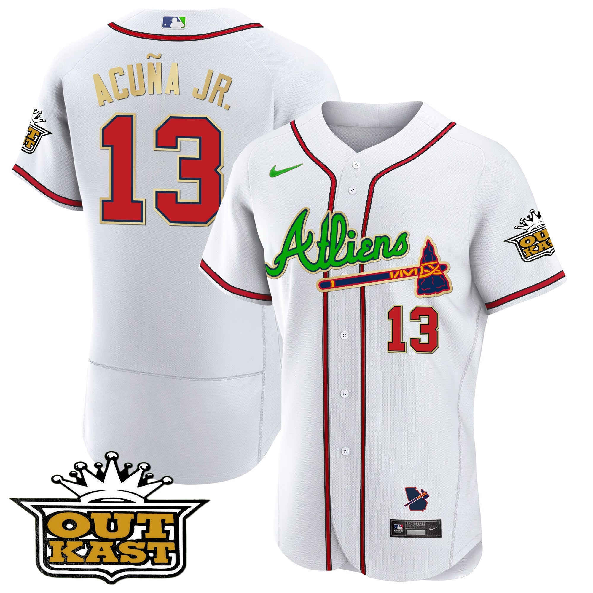 Men’s Atlanta Atliens Flex Base Gold Trim Jersey