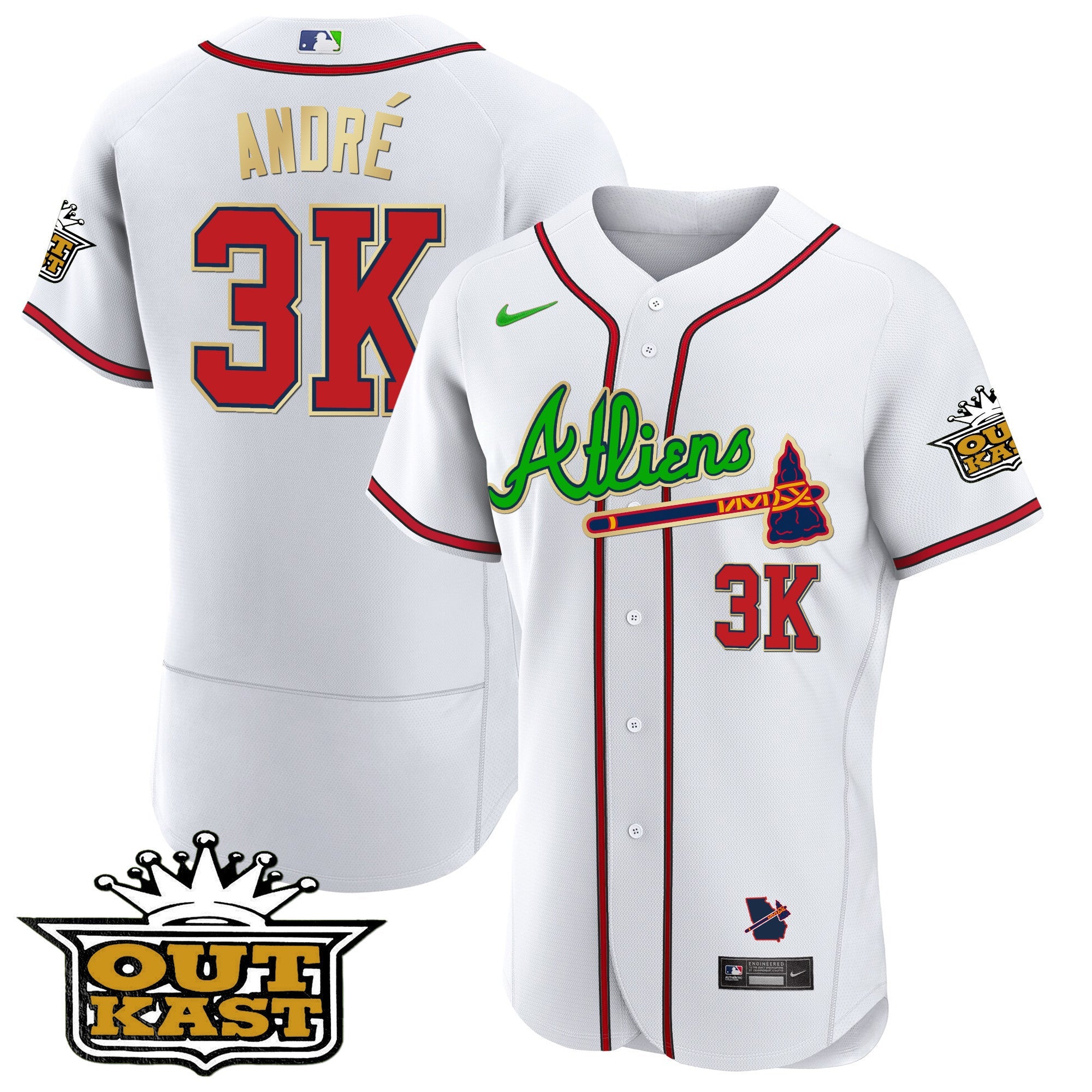 Men’s Atlanta Atliens Flex Base Gold Trim Jersey
