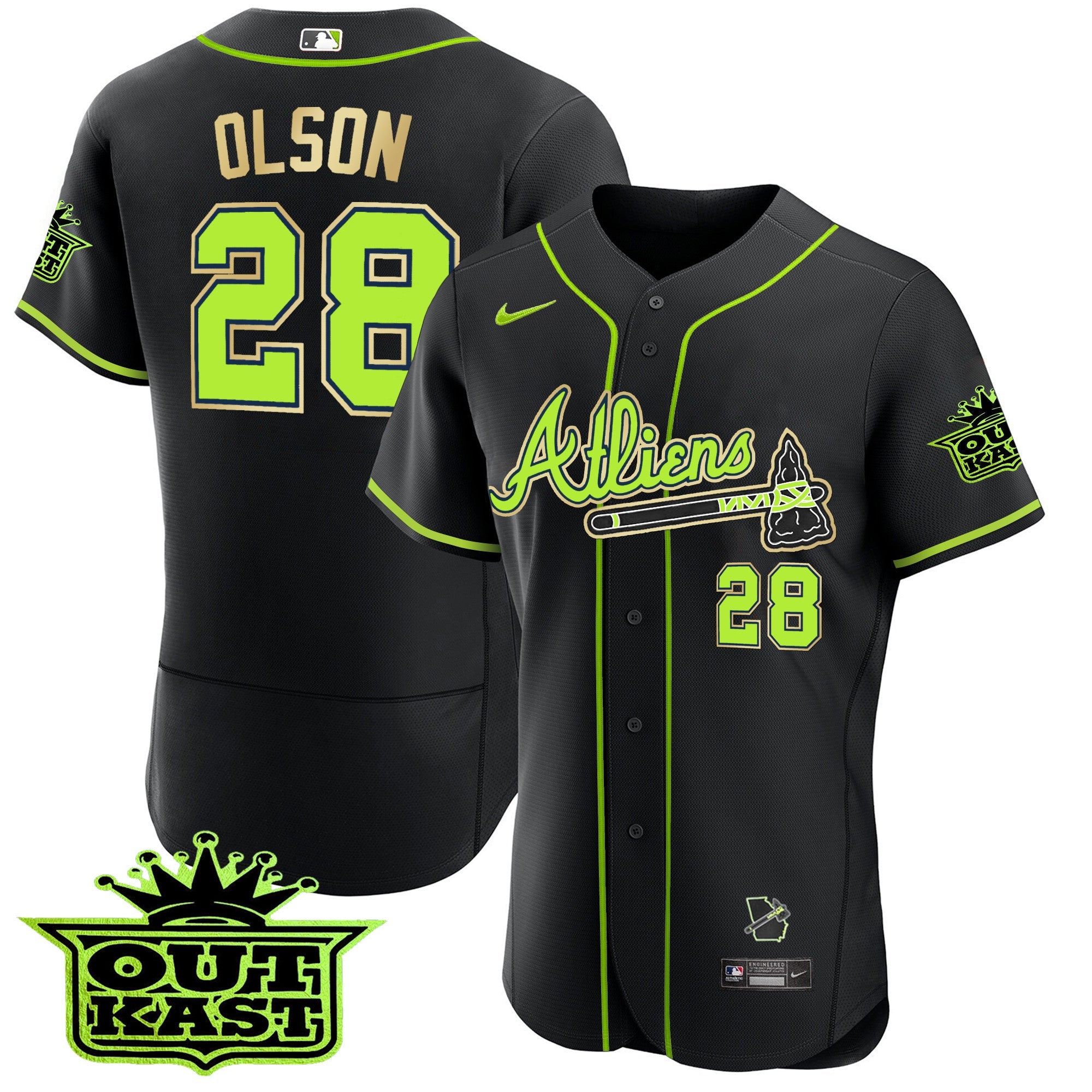 Men’s Atlanta Atliens Flex Base Gold Trim Jersey