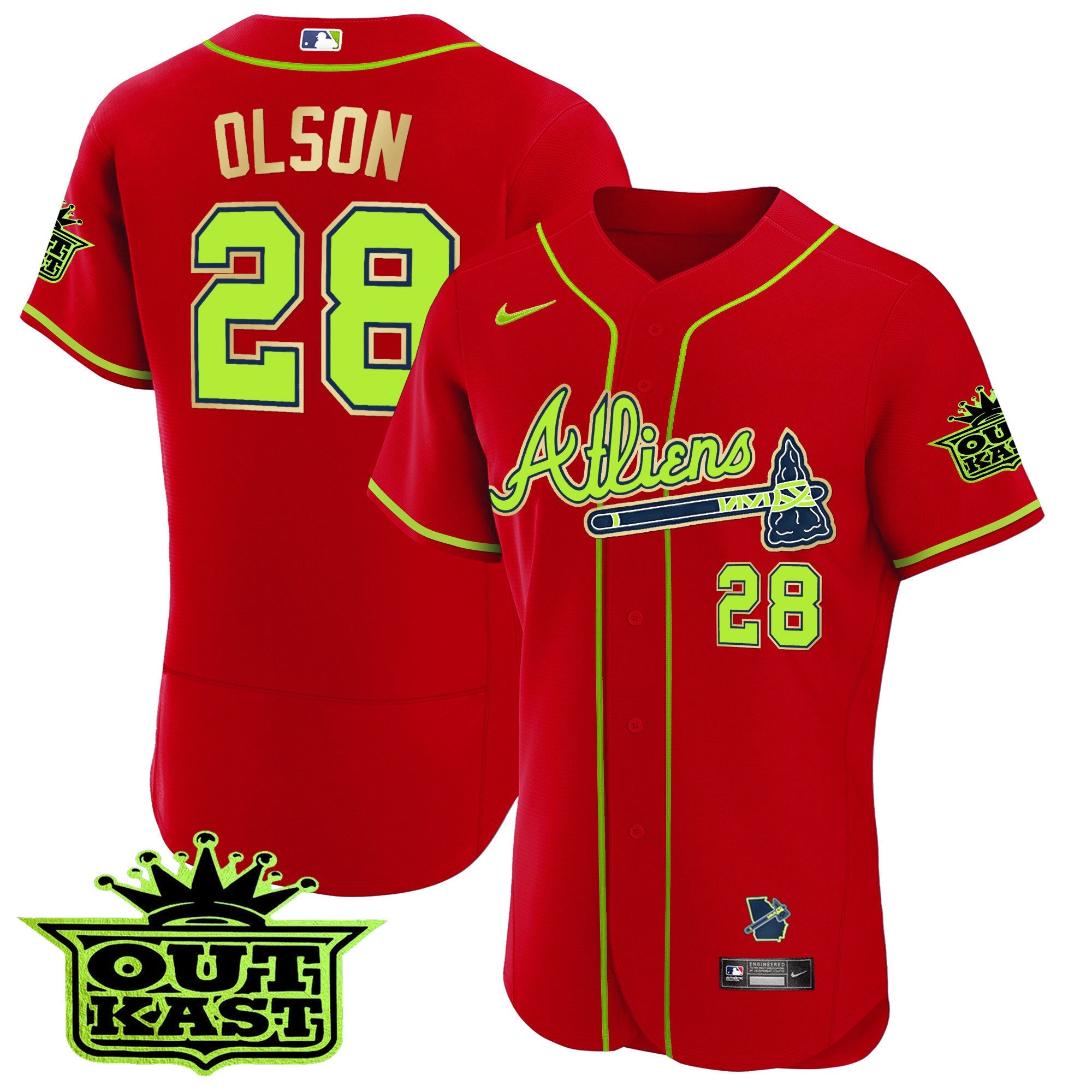 Men’s Atlanta Atliens Flex Base Gold Trim Jersey