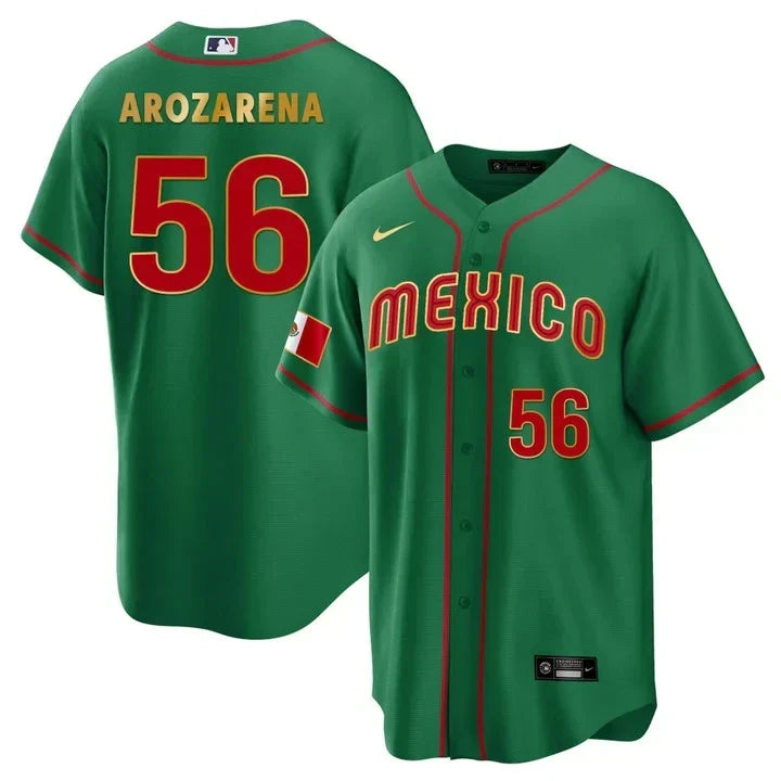 Randy Arozarena Mexico Jersey Green Gold