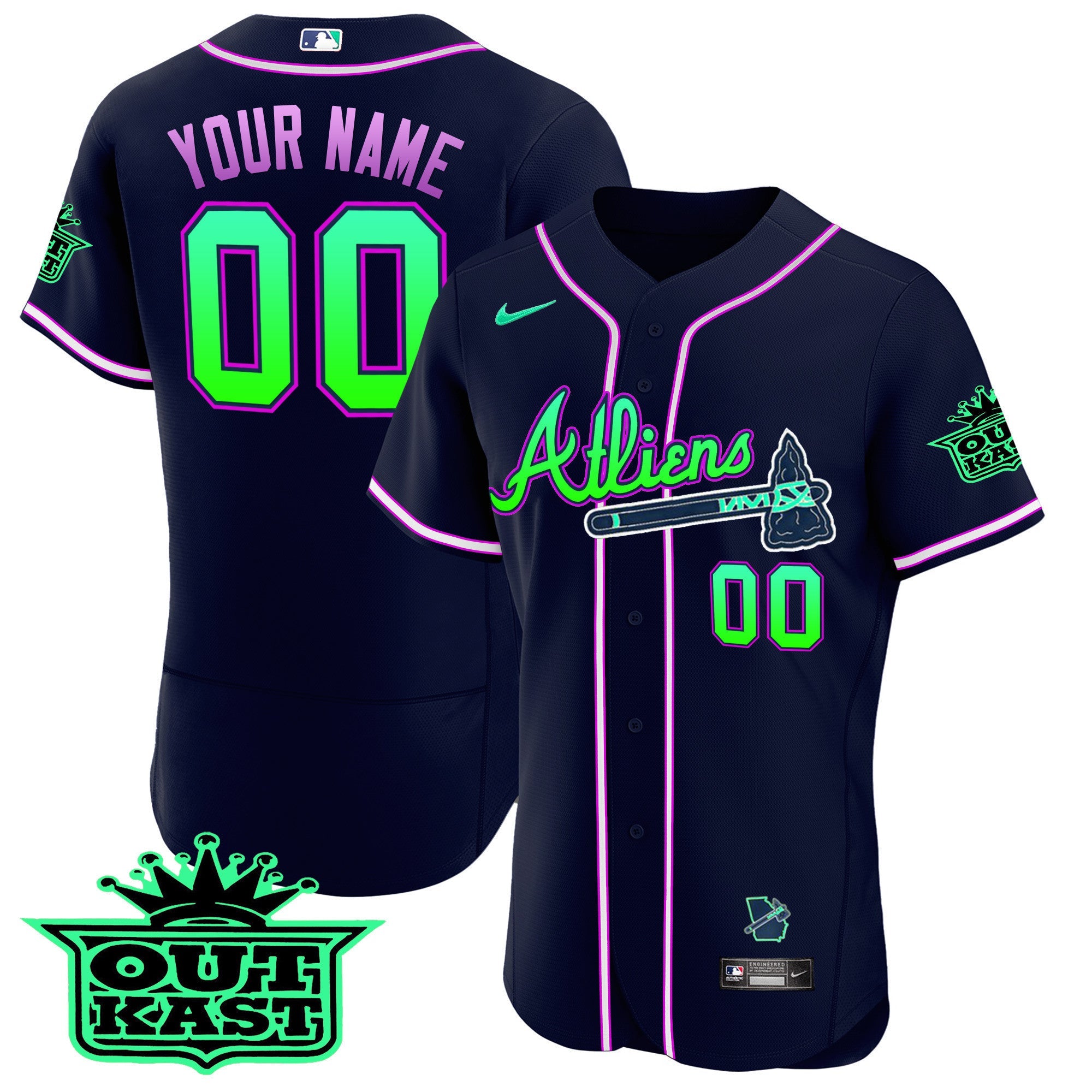 Atlanta Atliens Flex Base Custom Jersey – Galaxy Version – Stitched
