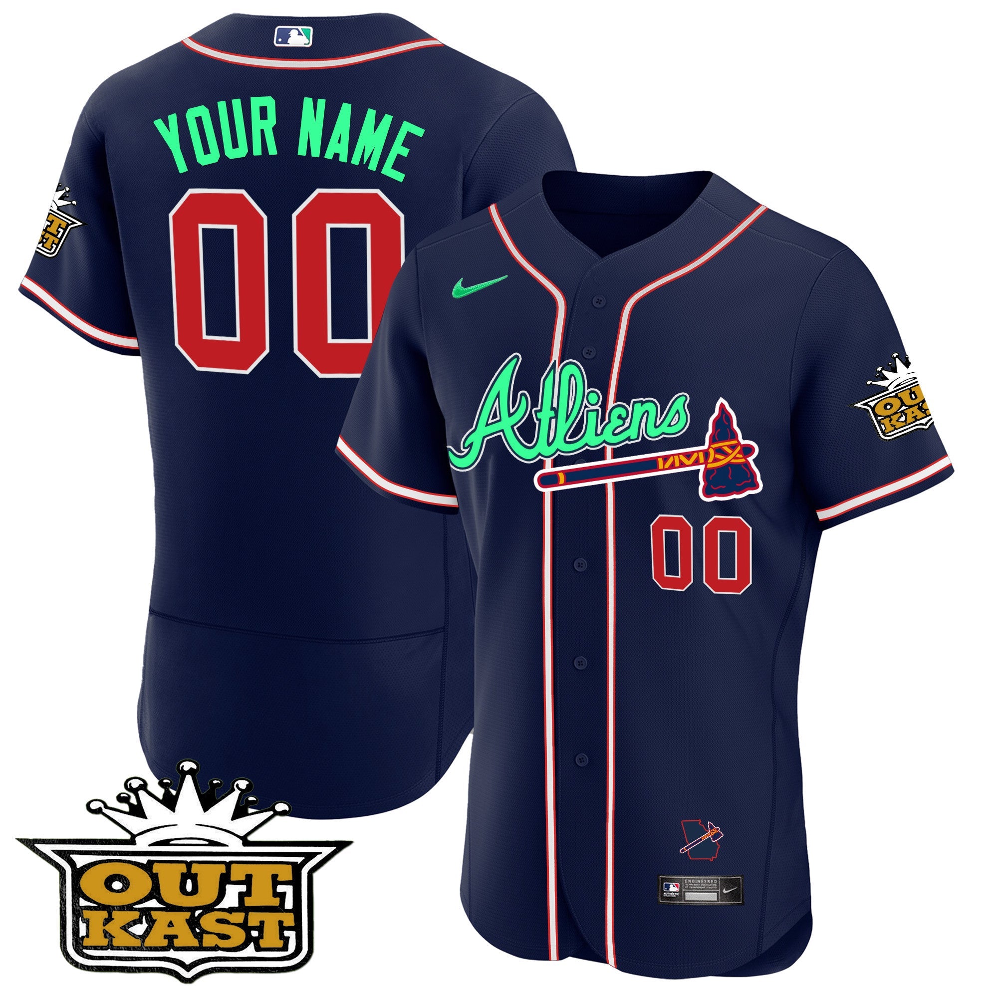 Atlanta Atliens Flex Base Custom Jersey – Galaxy Version – Stitched