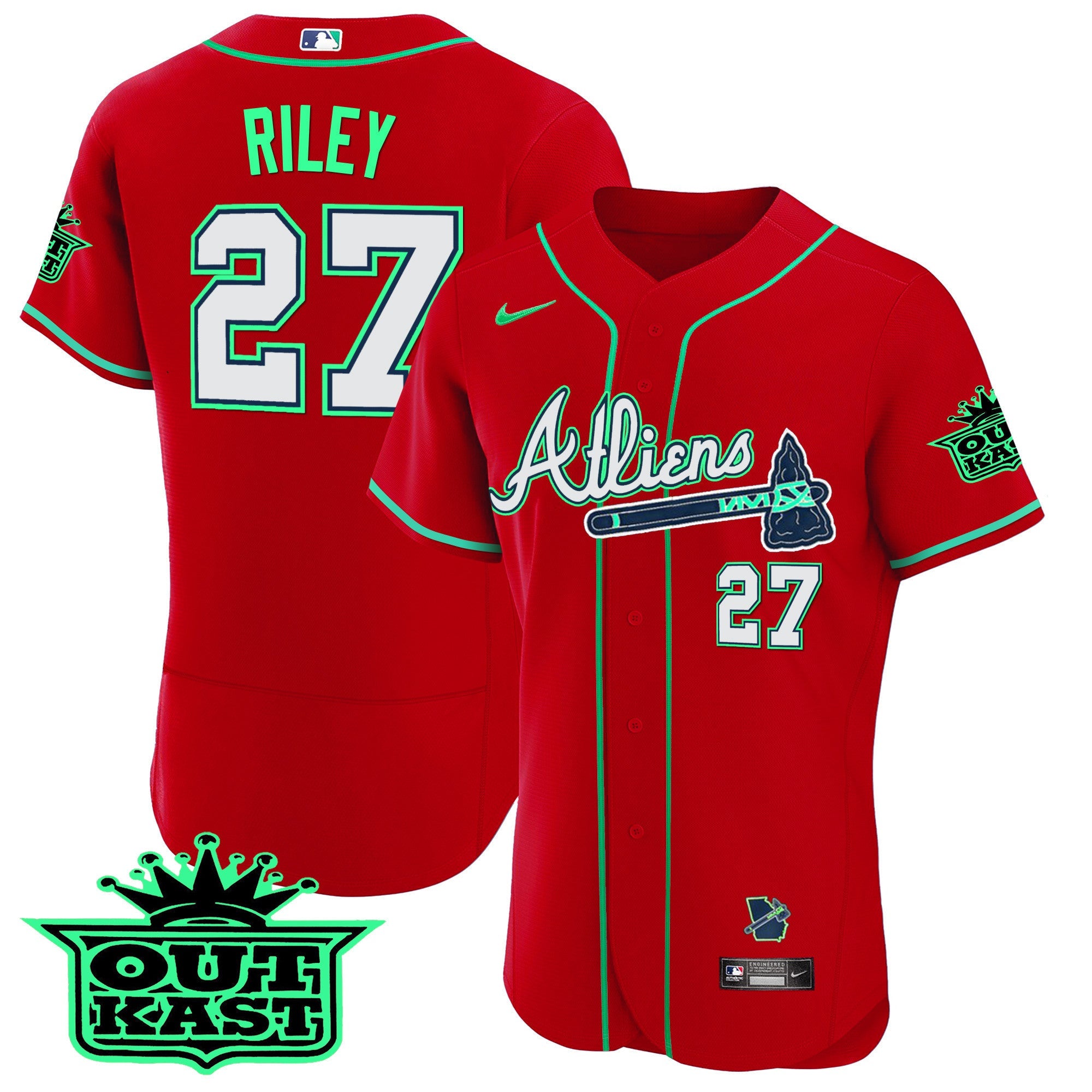 Men’s Atlanta Atliens Flex Base Jersey – Galaxy Version – Stitched
