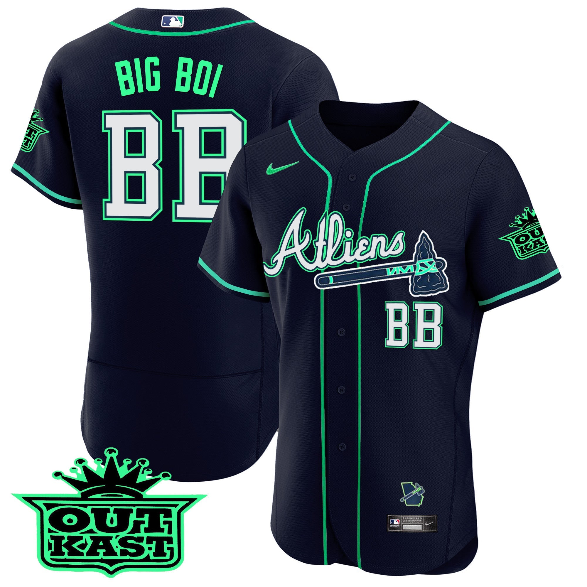 Men’s Atlanta Atliens Flex Base Jersey – Galaxy Version – Stitched
