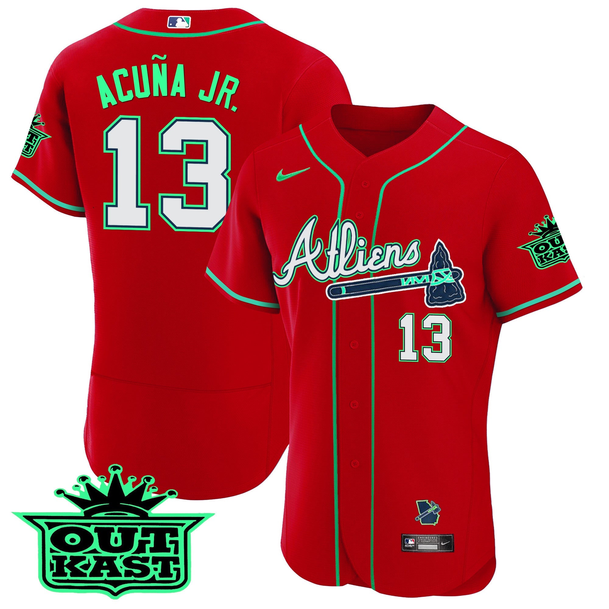 Men’s Atlanta Atliens Flex Base Jersey – Galaxy Version – Stitched