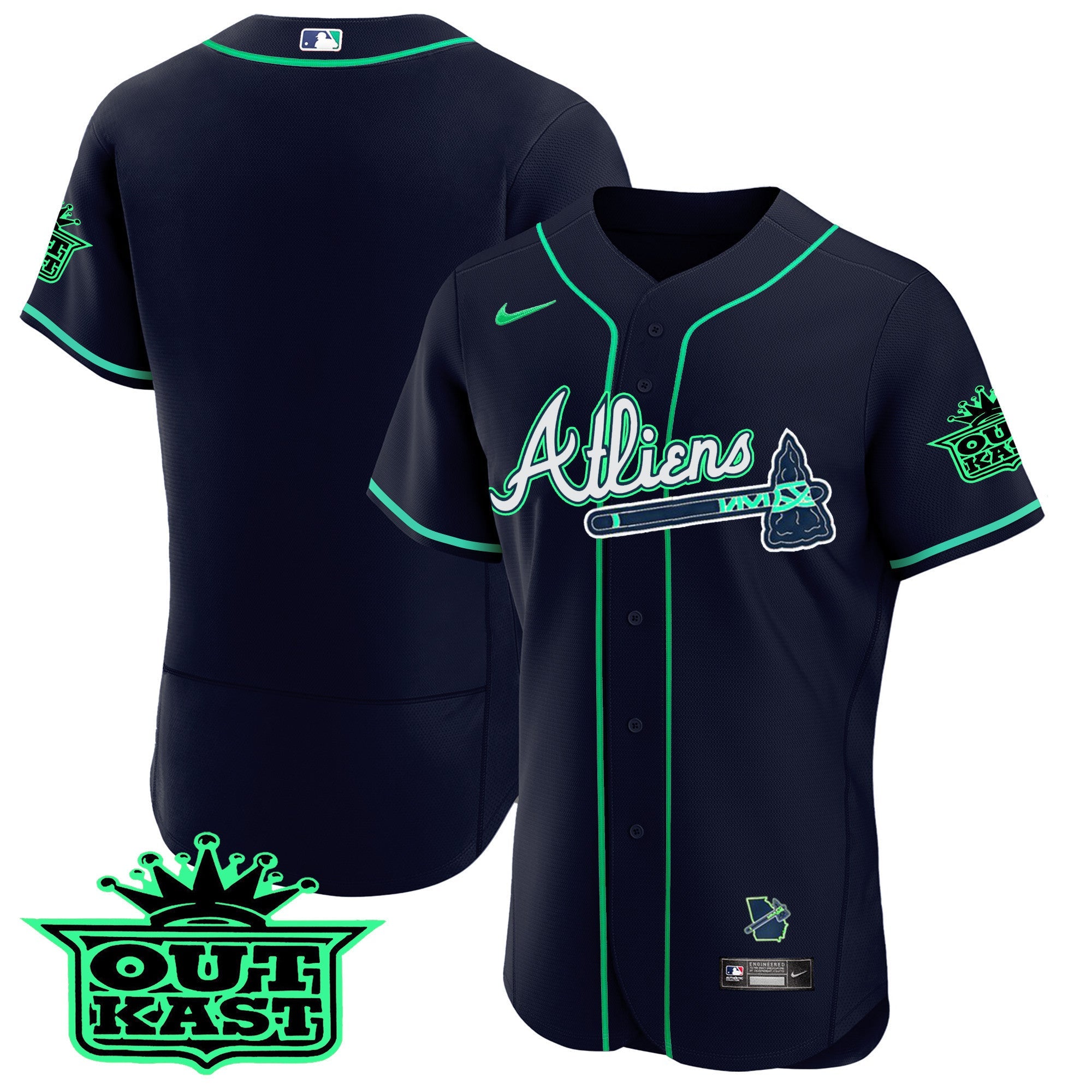 Men’s Atlanta Atliens Flex Base Jersey – Galaxy Version – Stitched