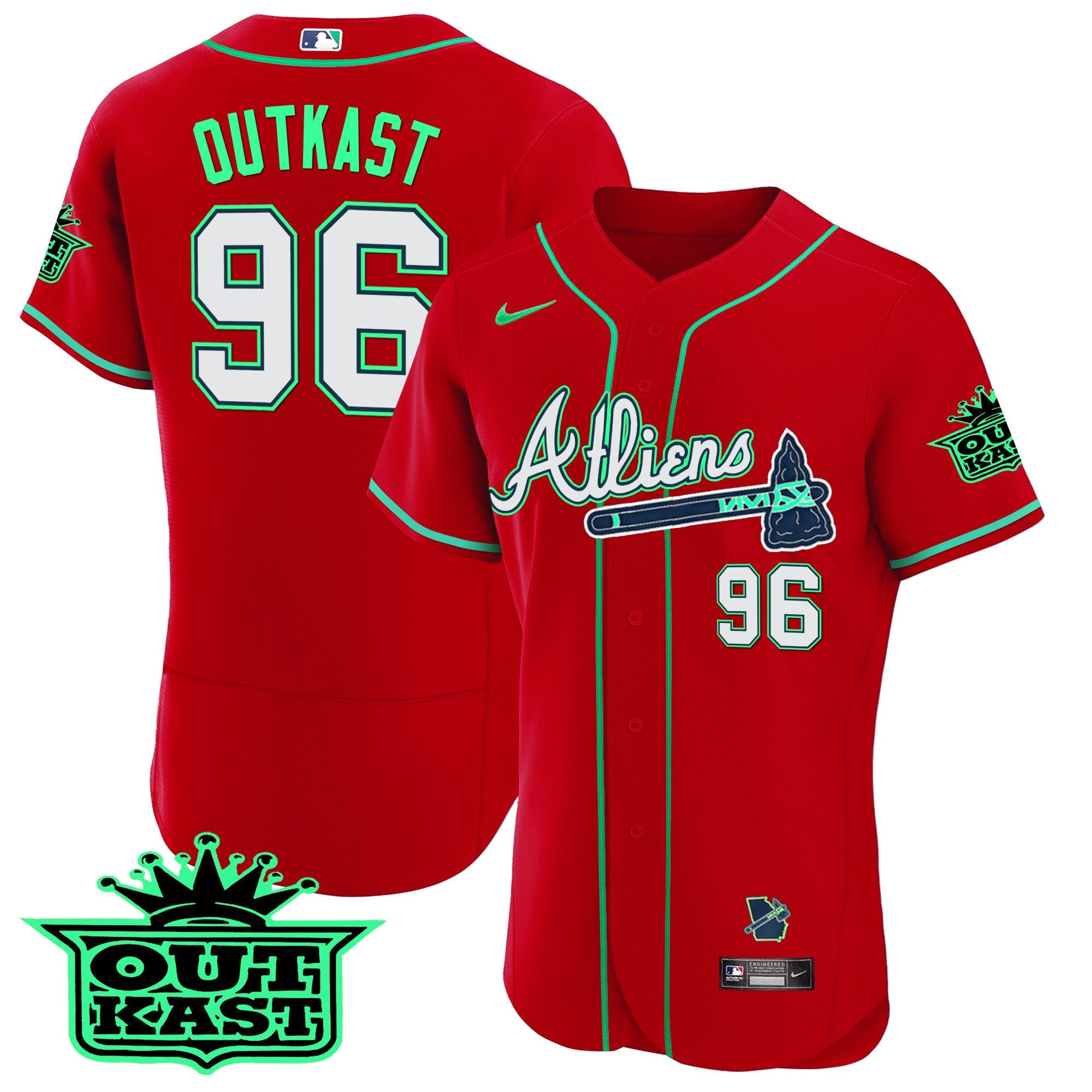Men’s Atlanta Atliens Flex Base Jersey – Galaxy Version – Stitched