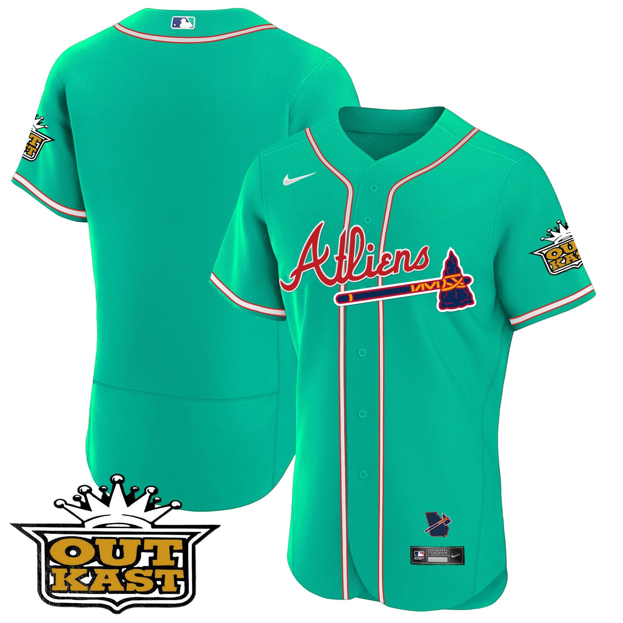 Men’s Atlanta Atliens Flex Base Jersey – Galaxy Version – Stitched