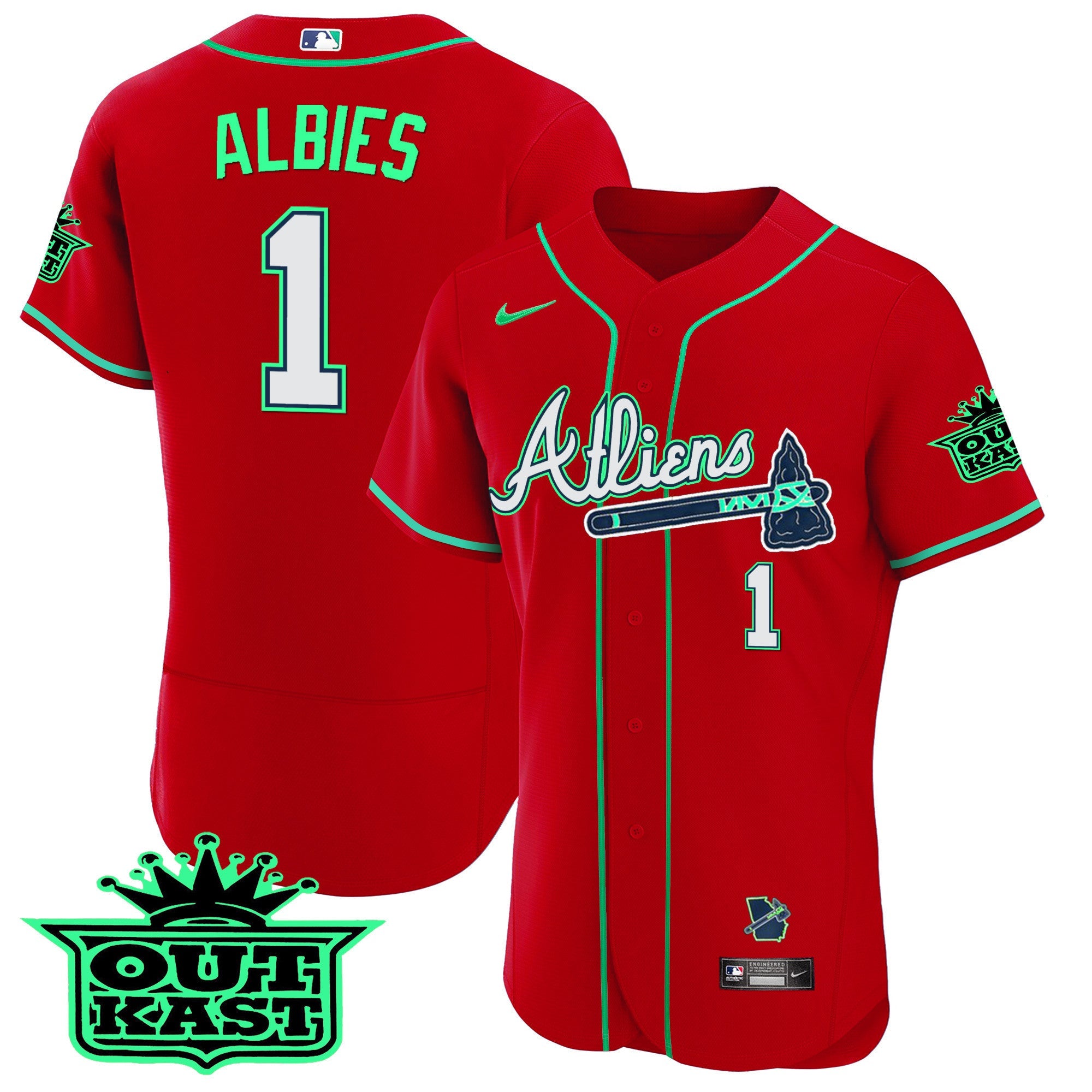 Men’s Atlanta Atliens Flex Base Jersey – Galaxy Version – Stitched