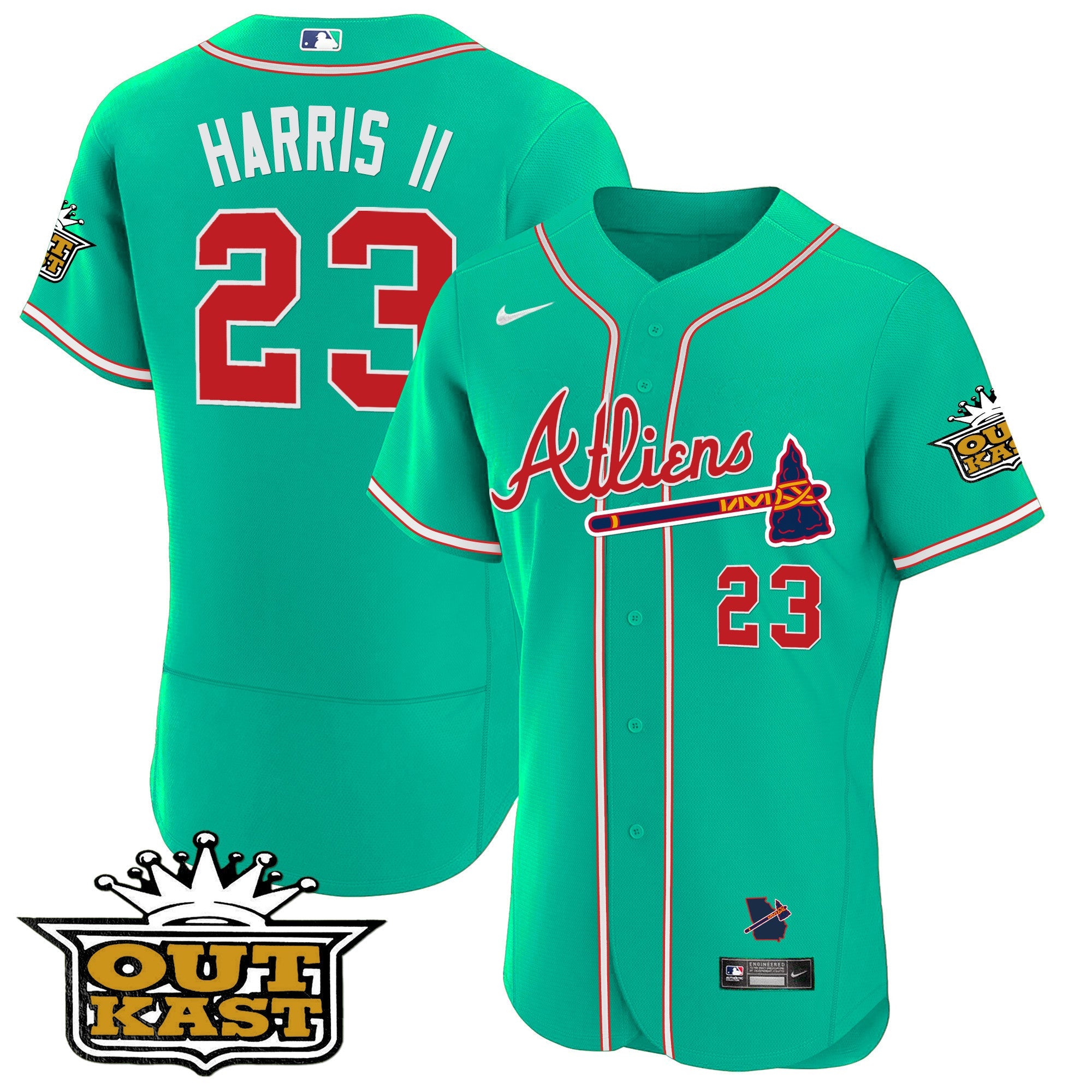 Men’s Atlanta Atliens Flex Base Jersey – Galaxy Version – Stitched